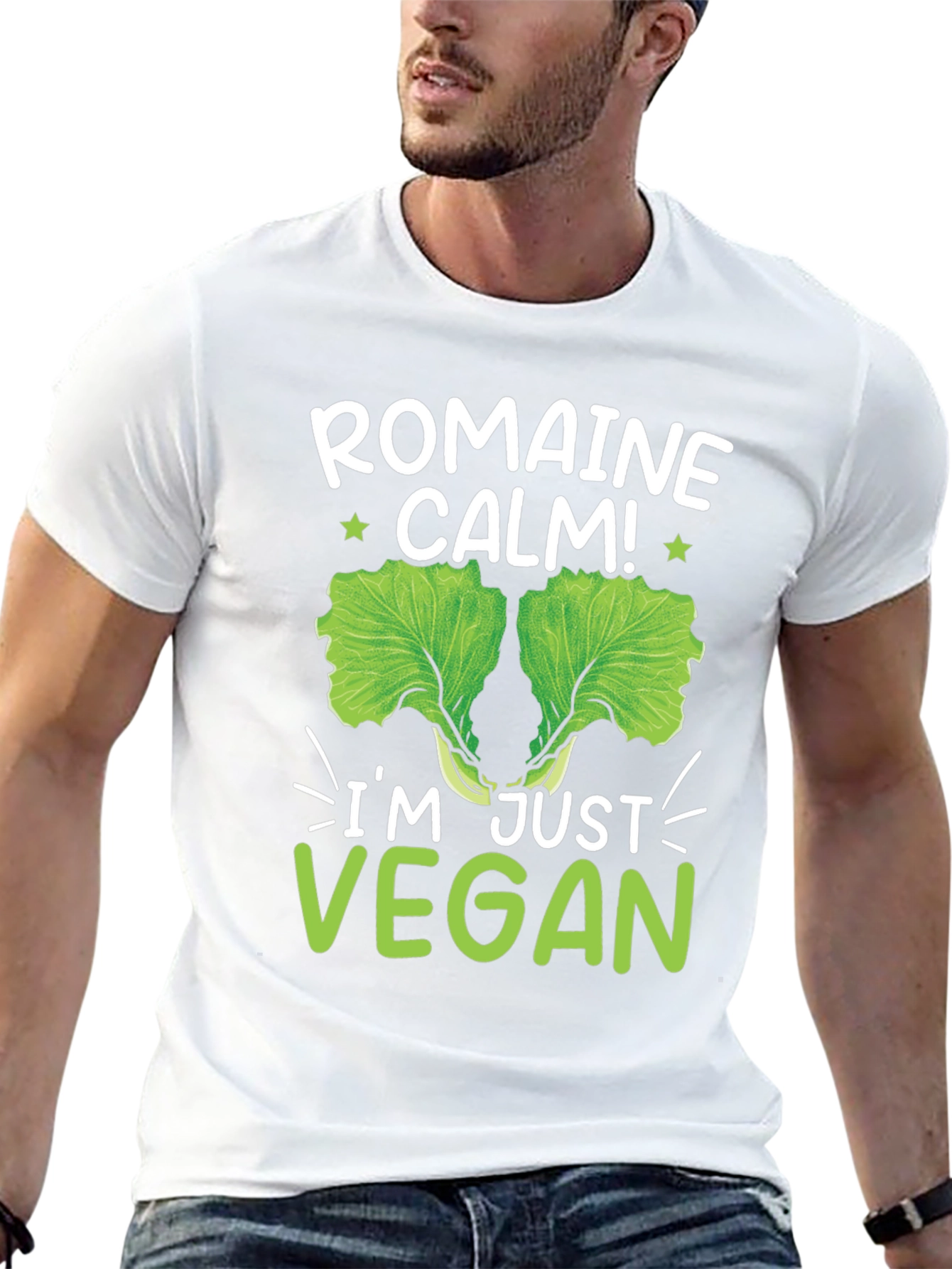 Romaine Calm Vegan T-Shirt Funny Lettuce Graphic Tee