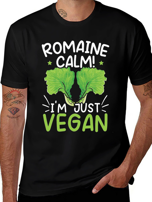 Romaine Calm Vegan T-Shirt Funny Lettuce Graphic Tee