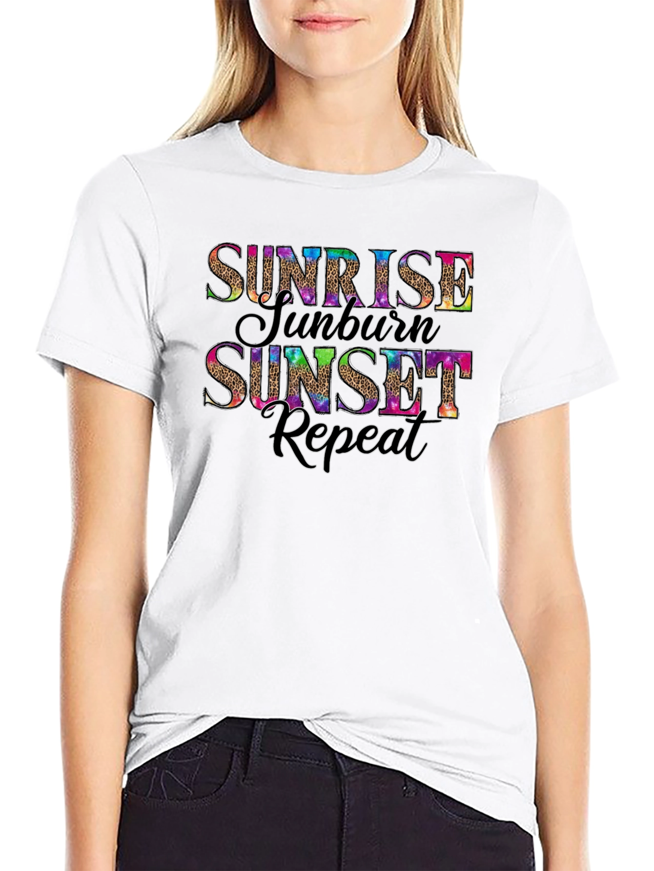 Sunrise Sunburn Sunset Repeat Graphic Tee