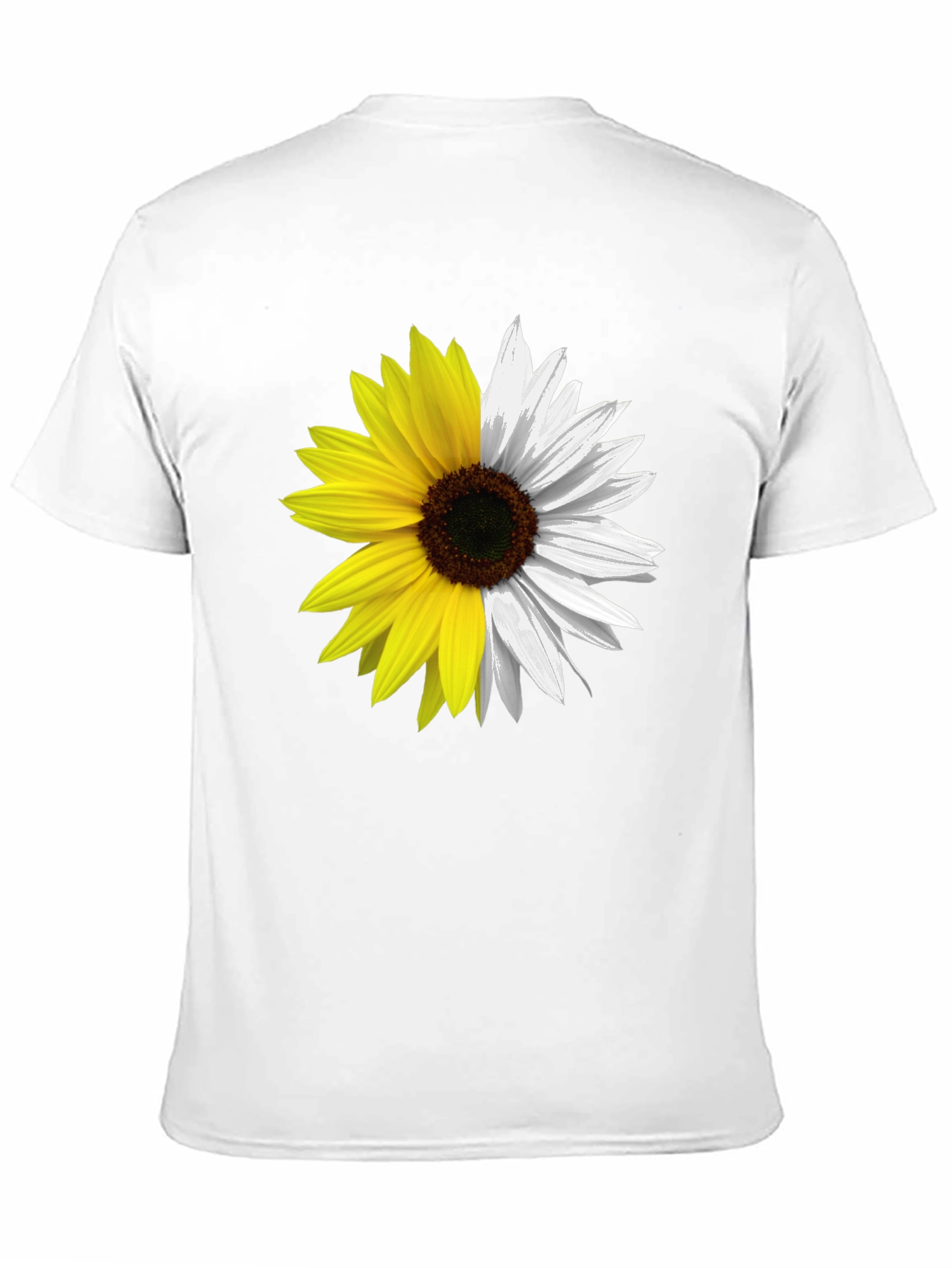 Half & Half Sunflower Graphic Tee - Black