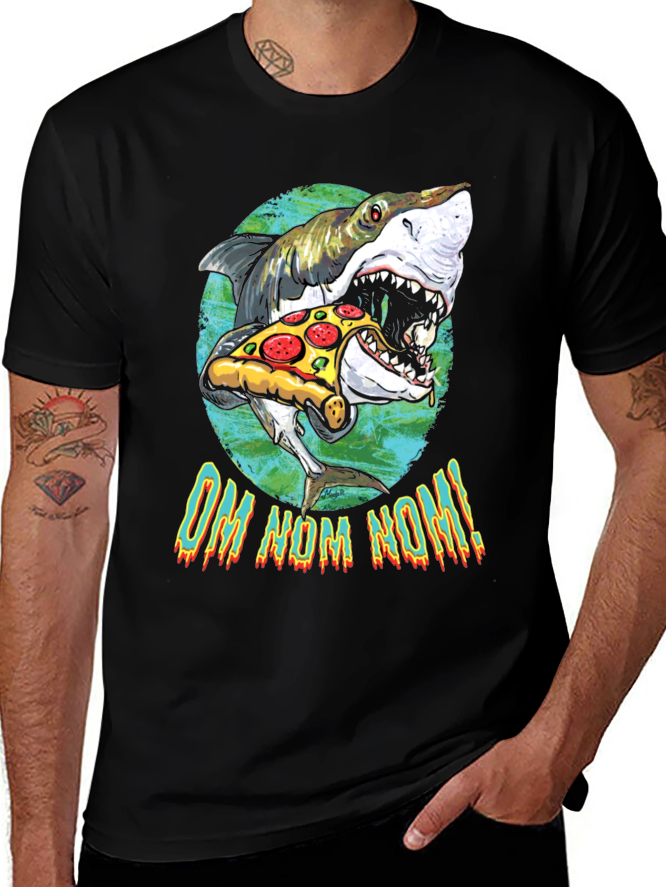 Shark Pizza T-Shirt - Om Nom Nom!