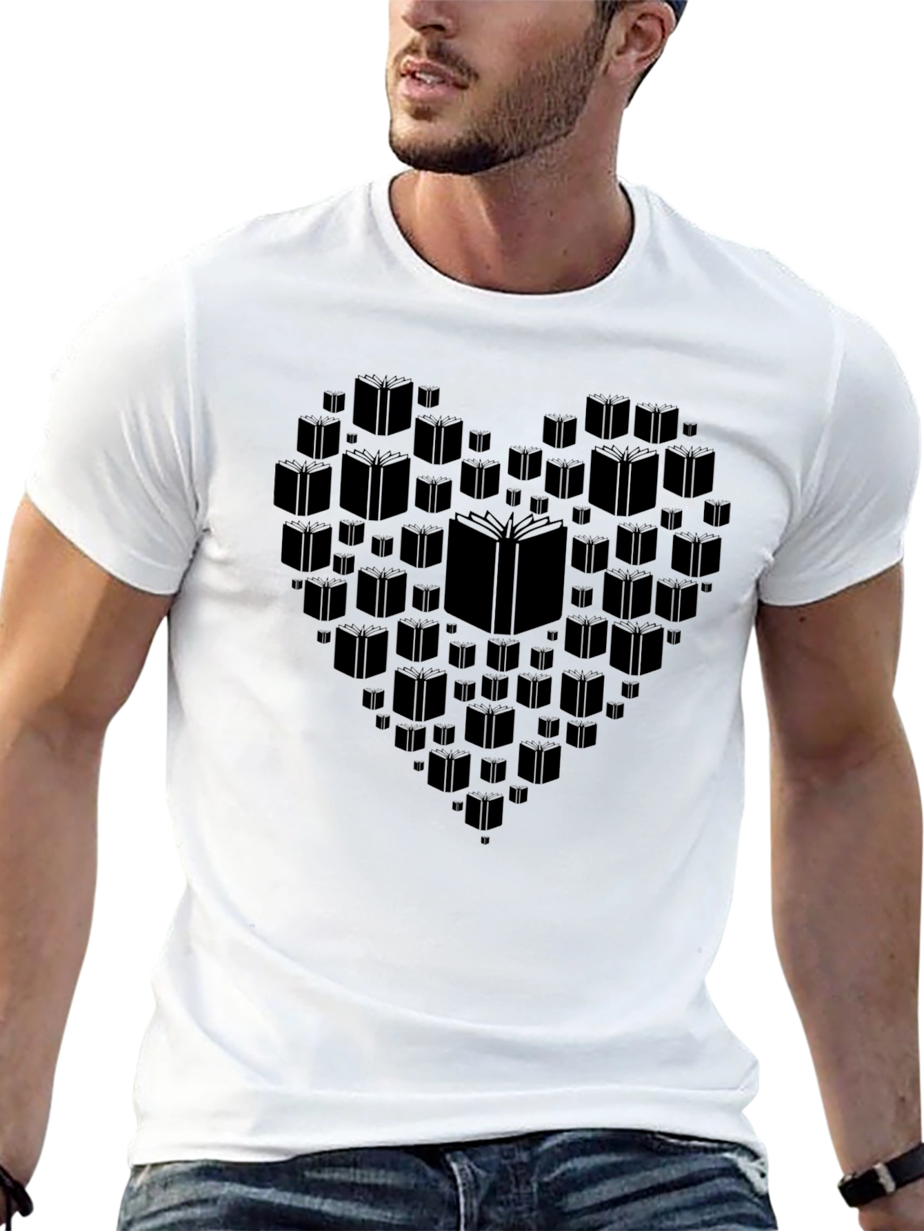 Book Lover Heart Graphic T-Shirt