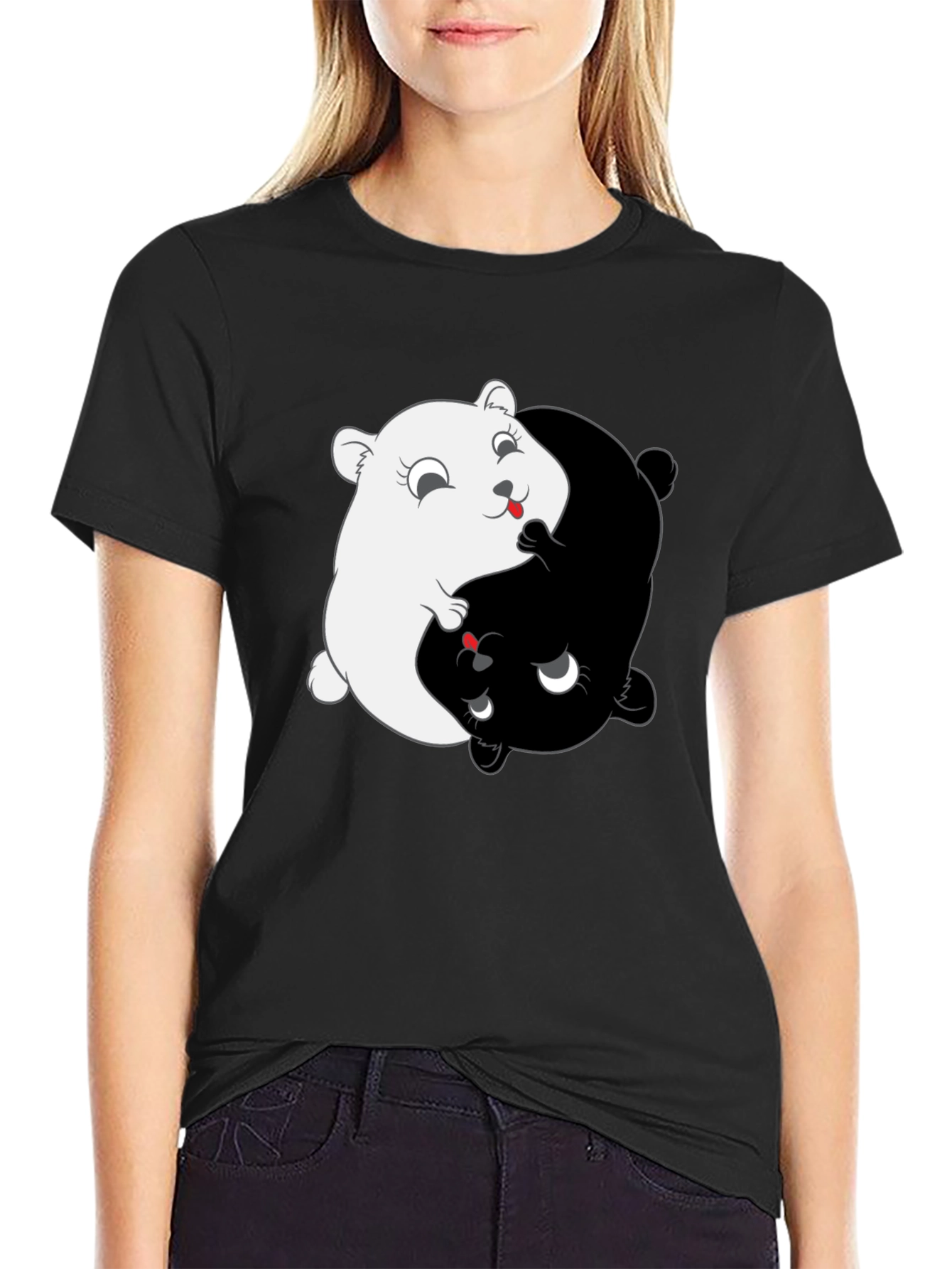Yin Yang Hamster T-Shirt - Balance & Harmony