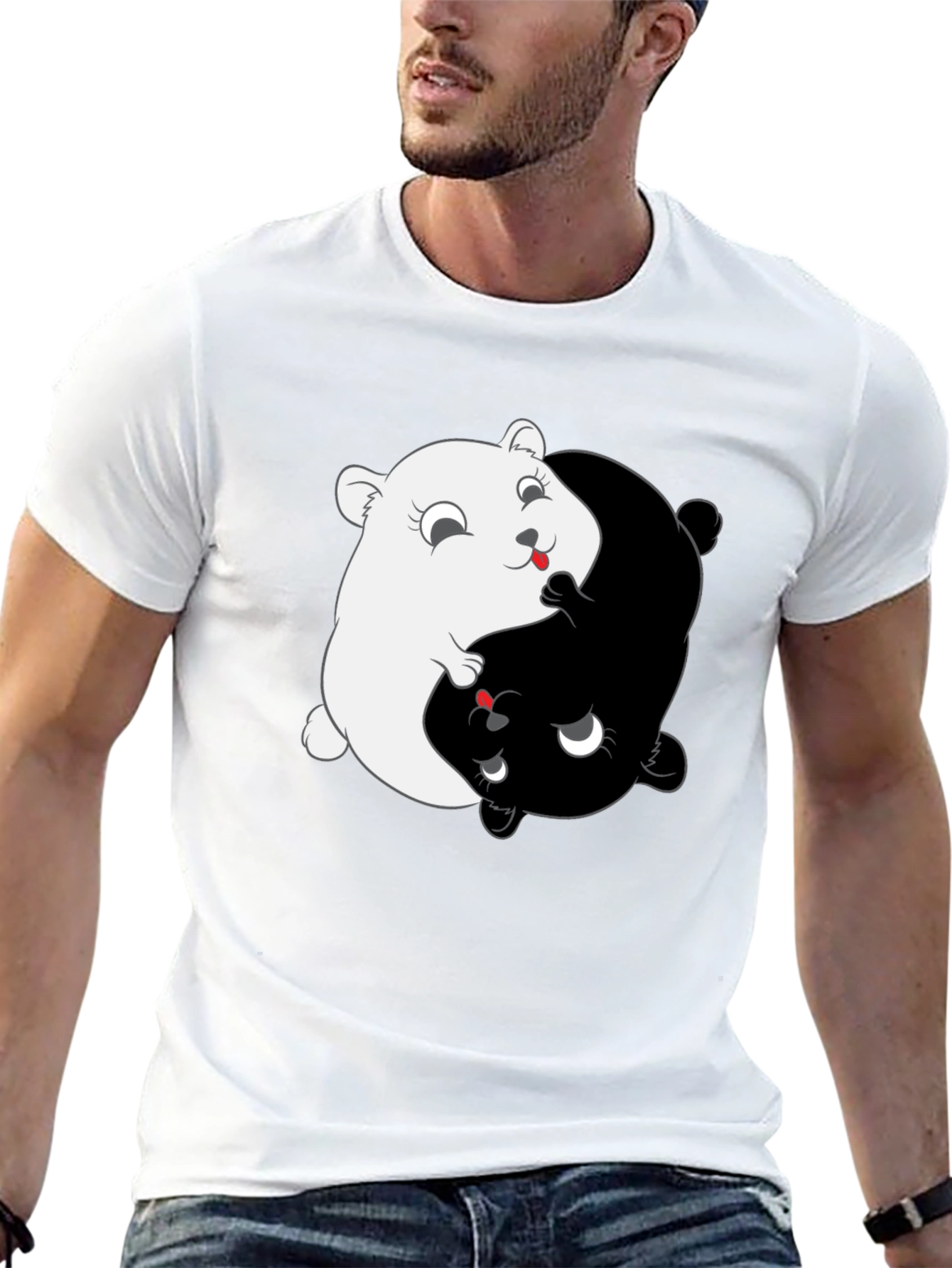 Yin Yang Hamster T-Shirt - Balance & Harmony