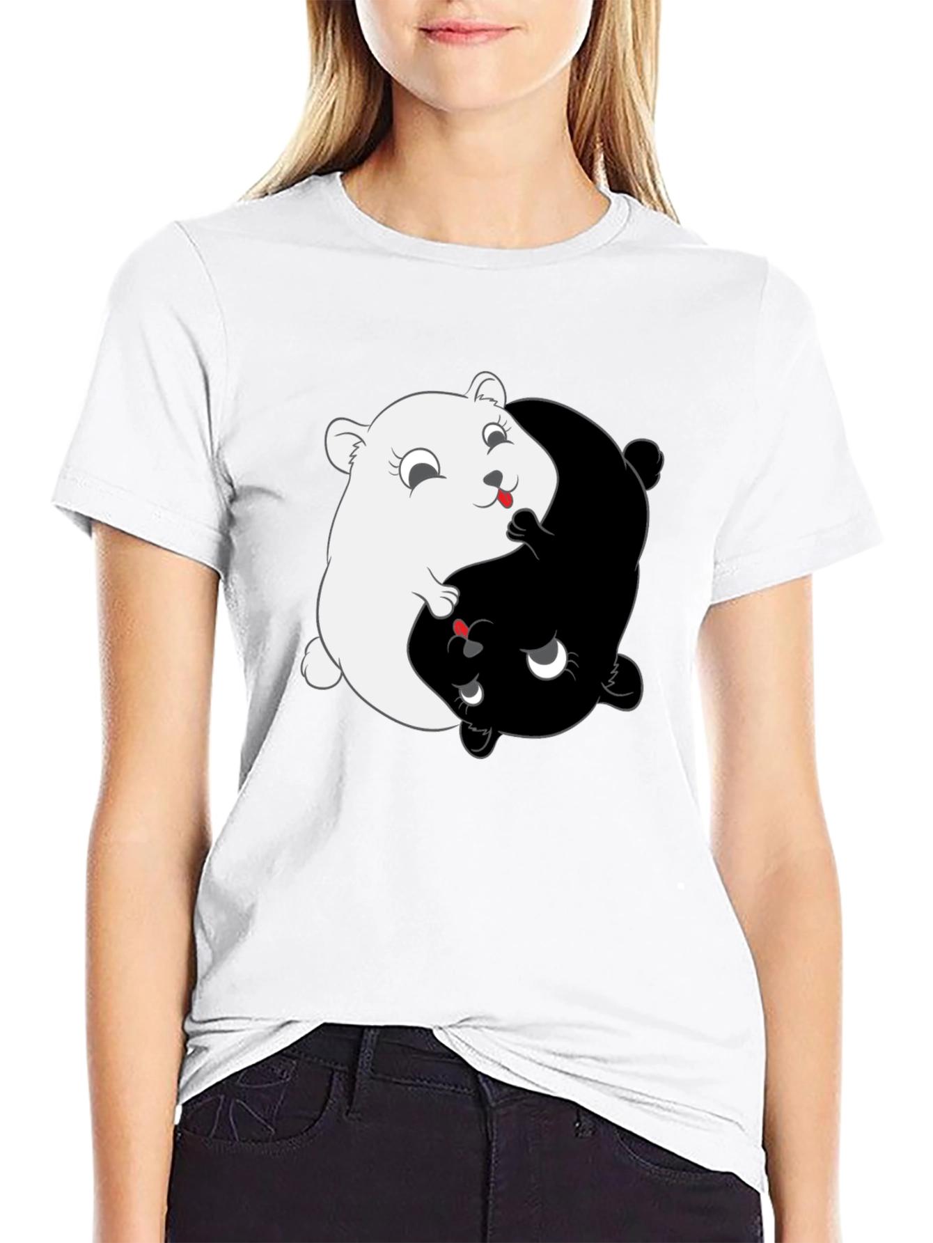 Yin Yang Hamster T-Shirt - Balance & Harmony