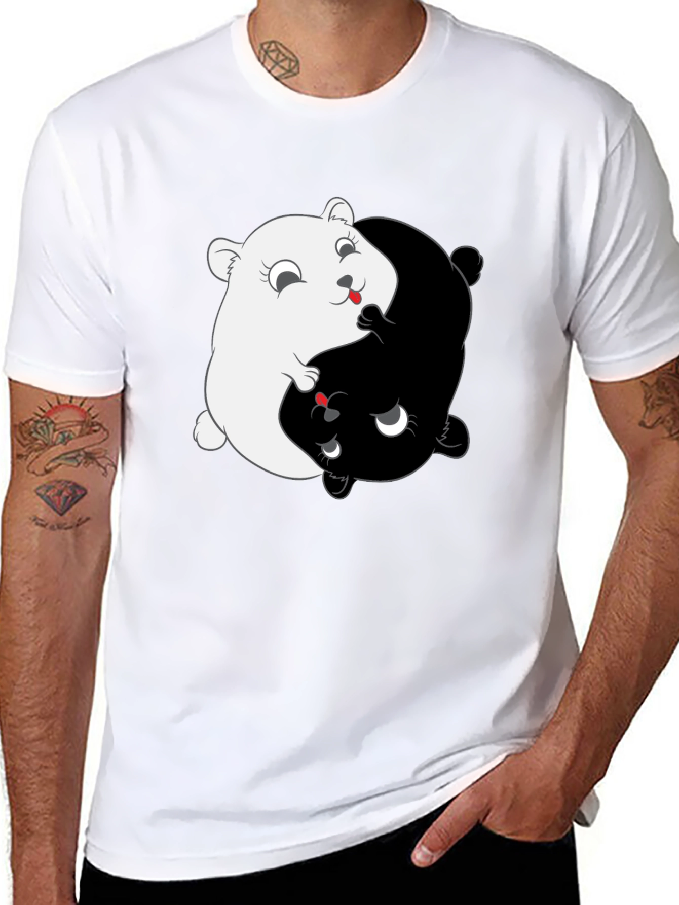 Yin Yang Hamster T-Shirt - Balance & Harmony