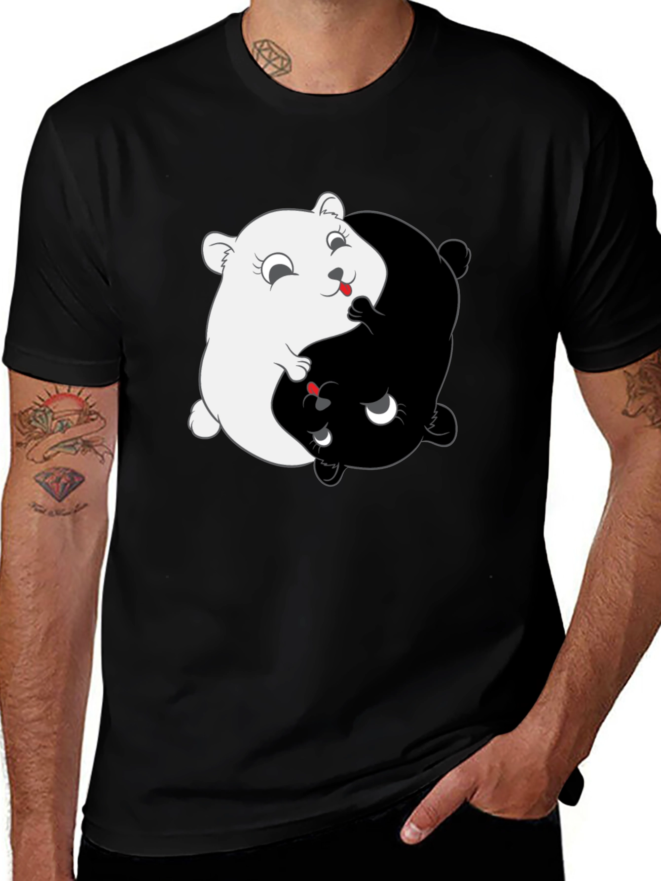 Yin Yang Hamster T-Shirt - Balance & Harmony