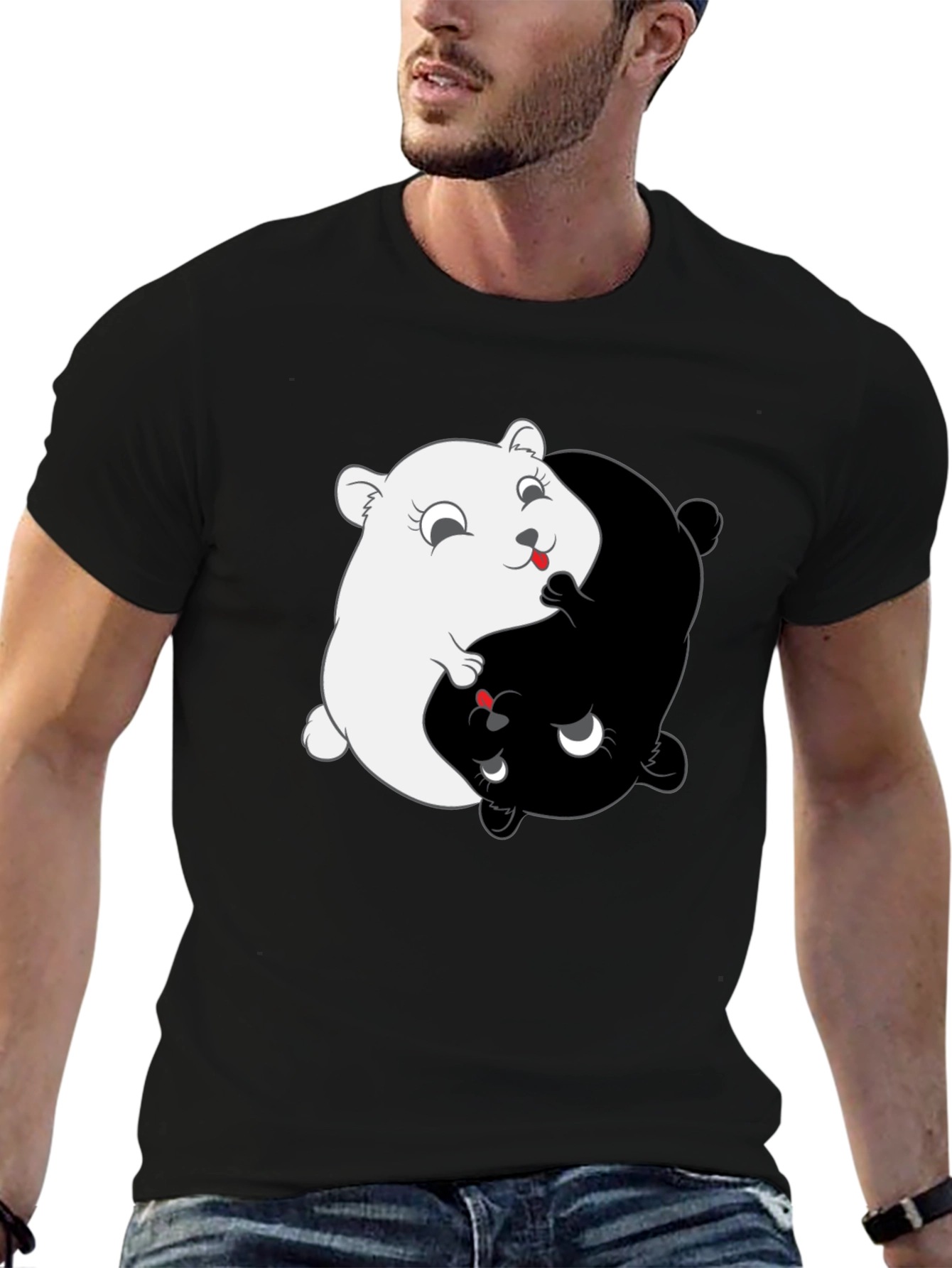 Yin Yang Hamster T-Shirt - Balance & Harmony