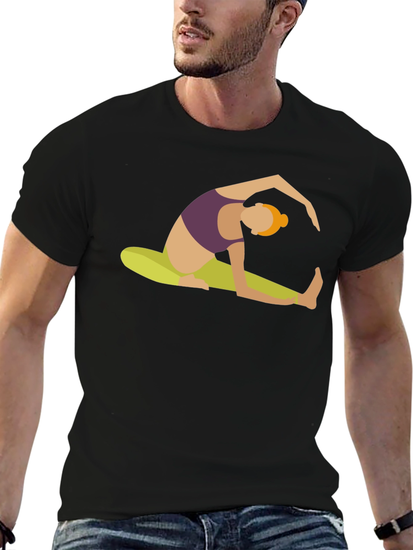 Yoga Pose Graphic Tee - Black