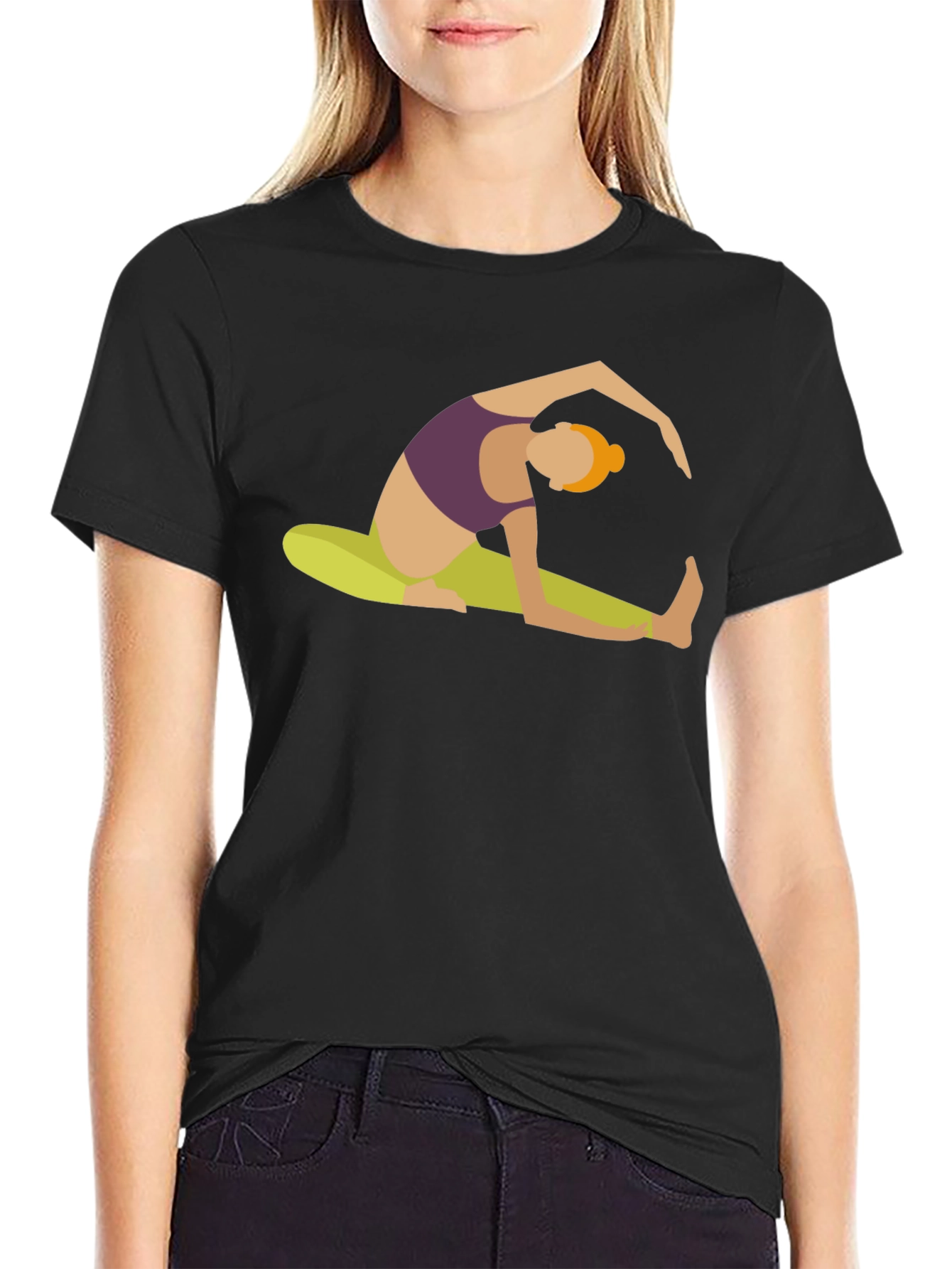 Yoga Pose Graphic Tee - Black