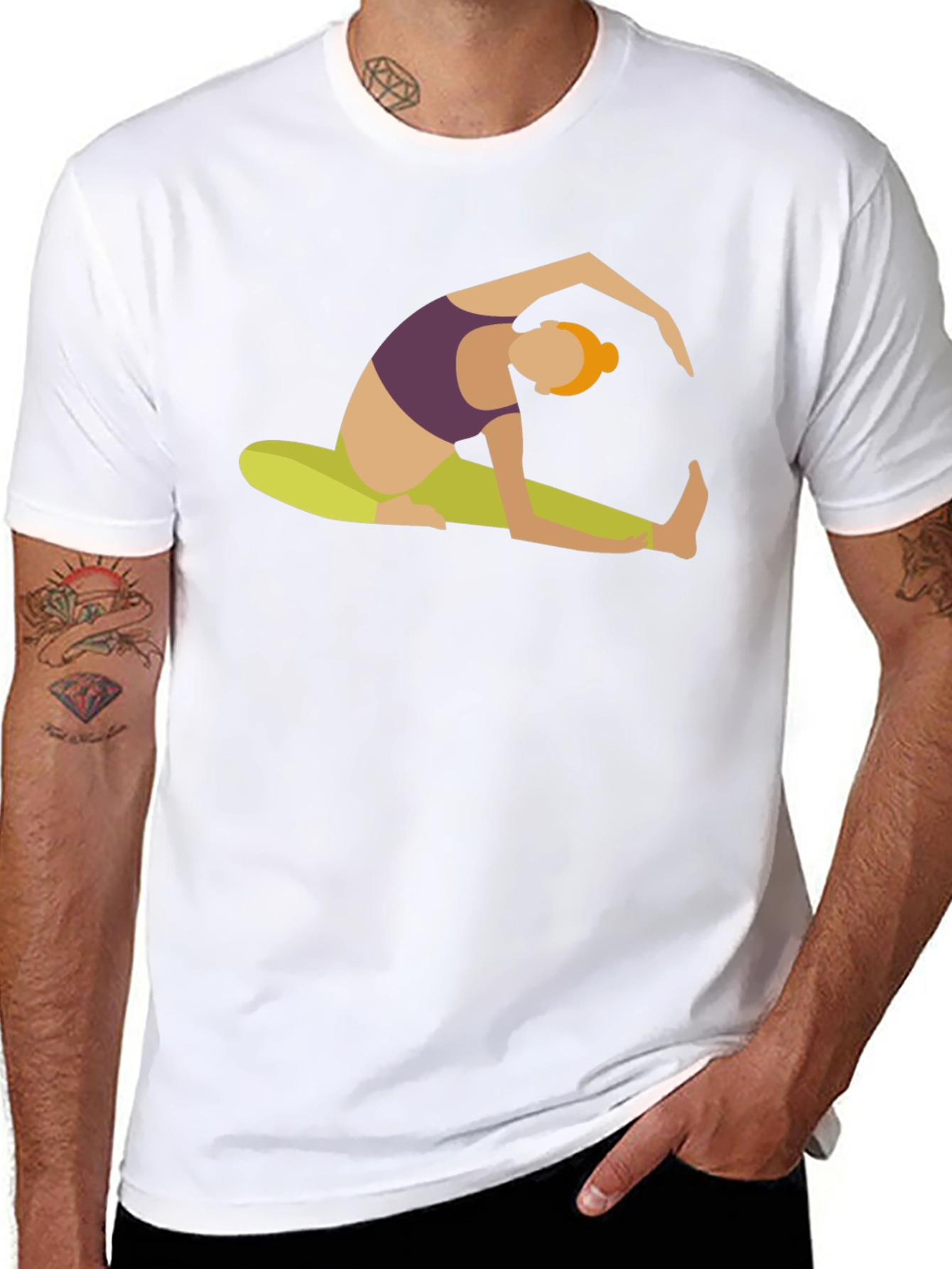 Yoga Pose Graphic Tee - Black