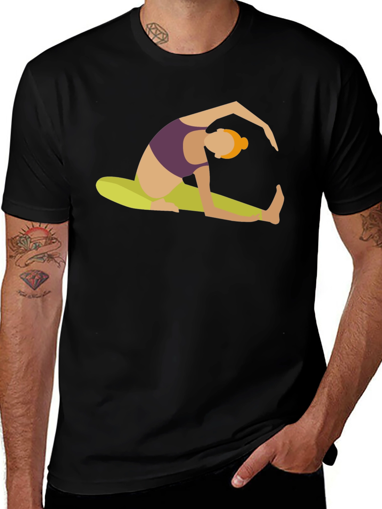 Yoga Pose Graphic Tee - Black