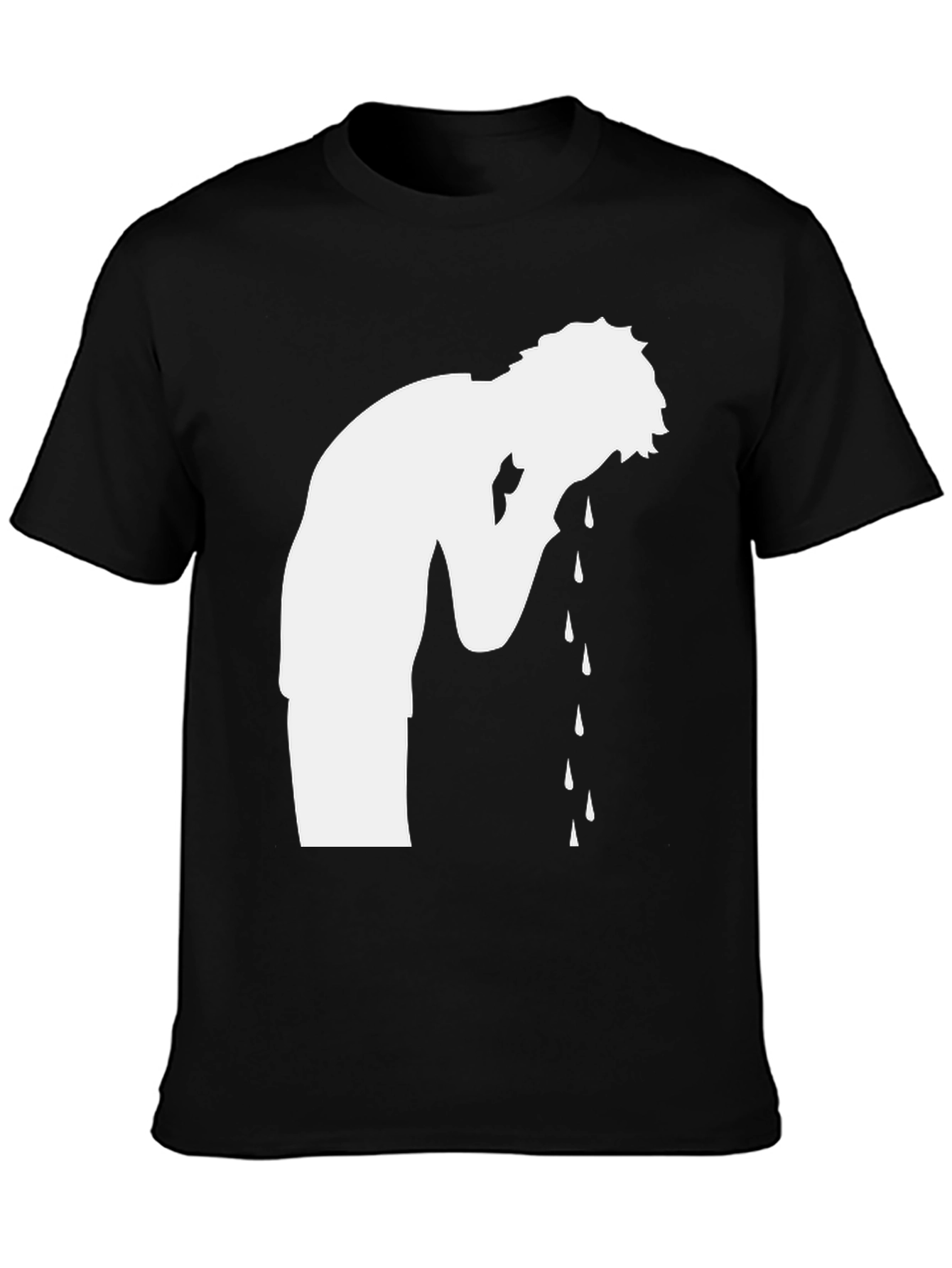 Crying Silhouette Graphic Tee - Black
