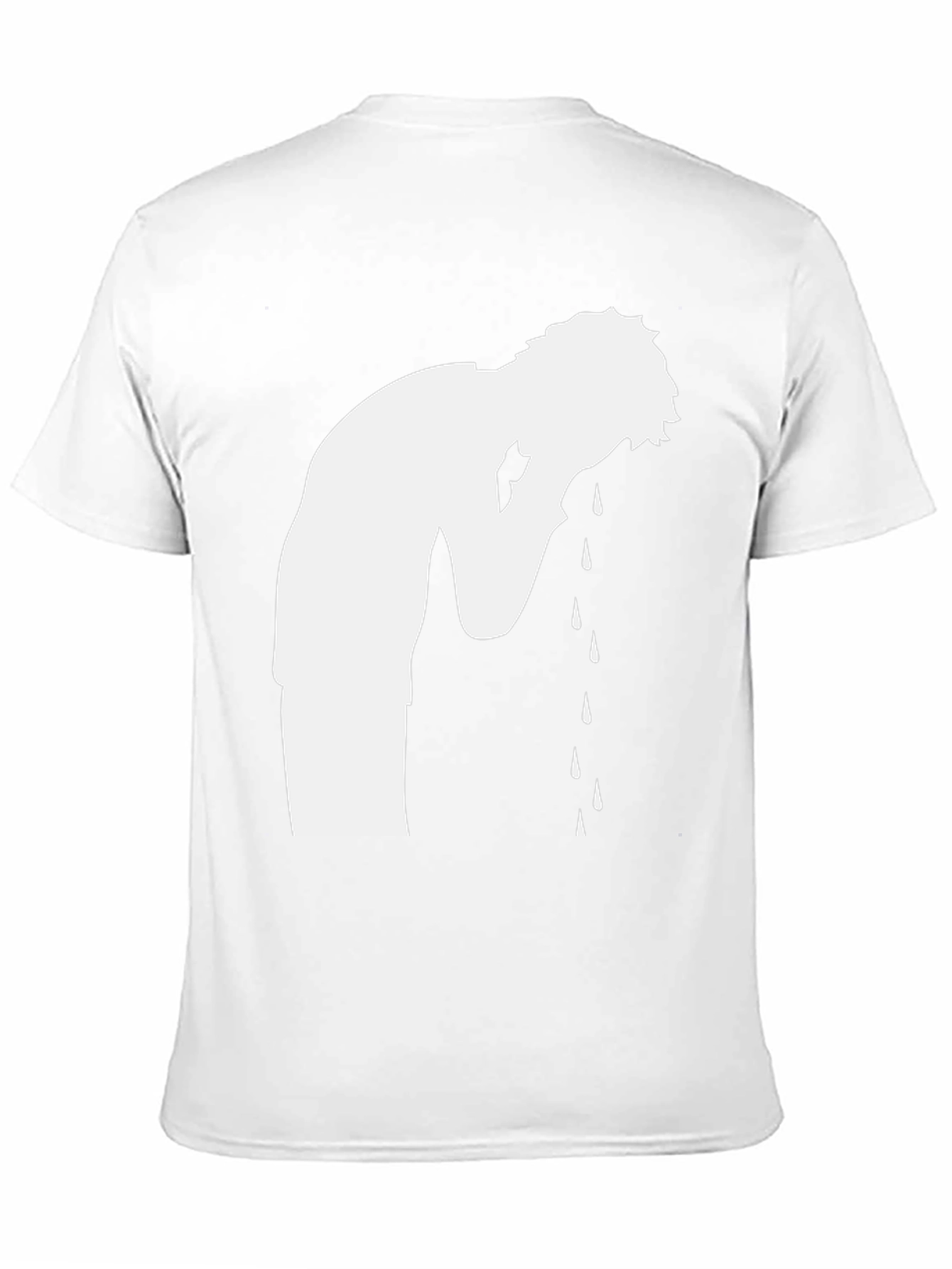 Crying Silhouette Graphic Tee - Black