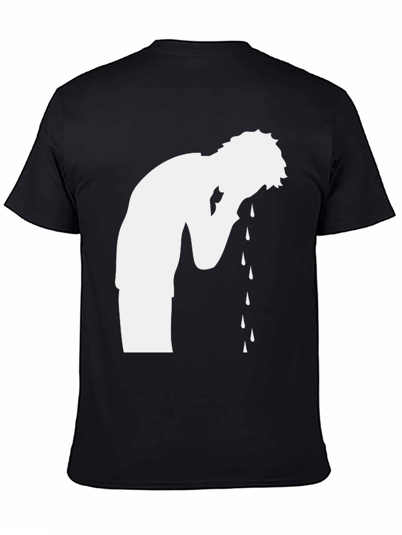 Crying Silhouette Graphic Tee - Black