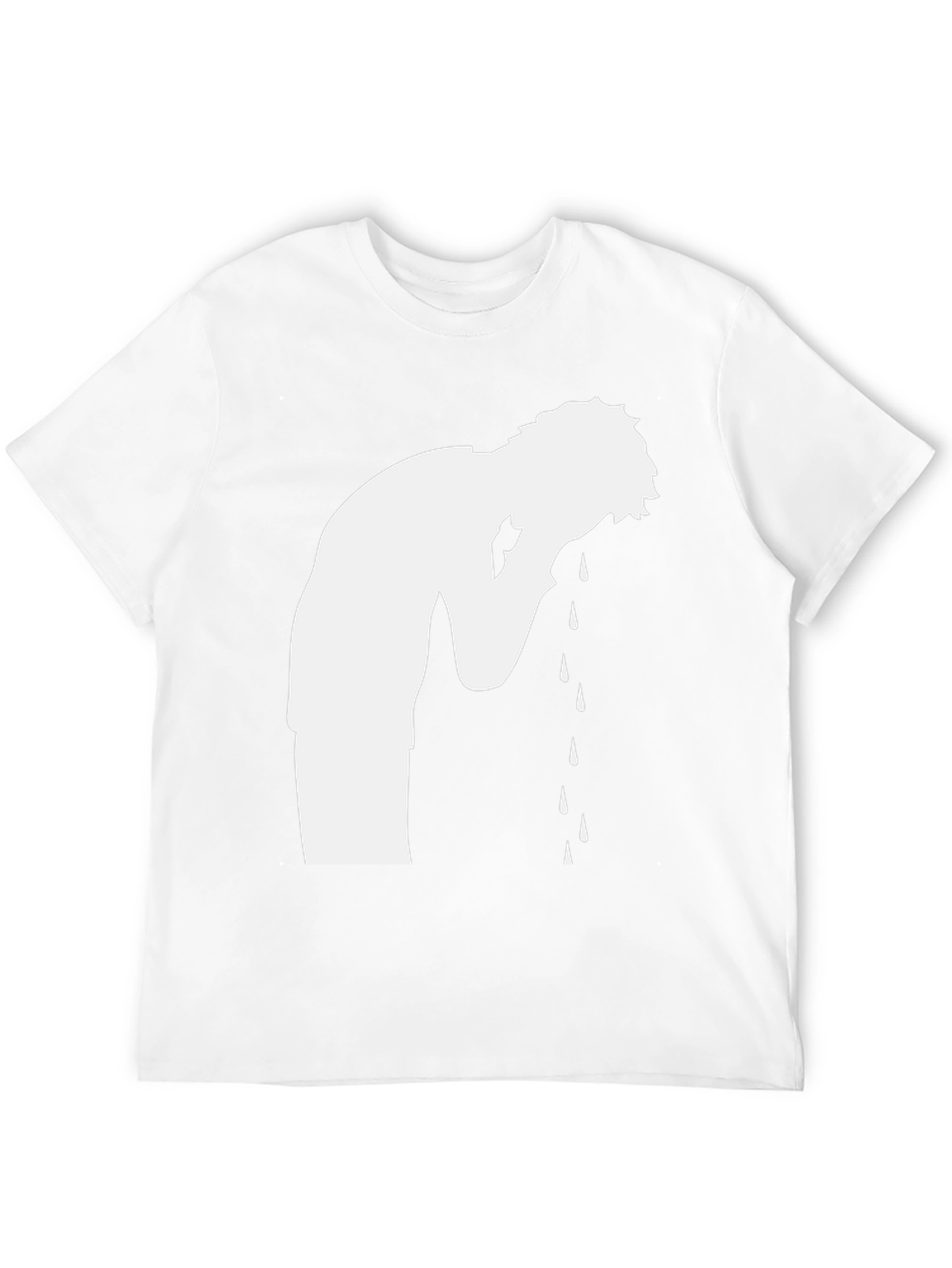 Crying Silhouette Graphic Tee - Black