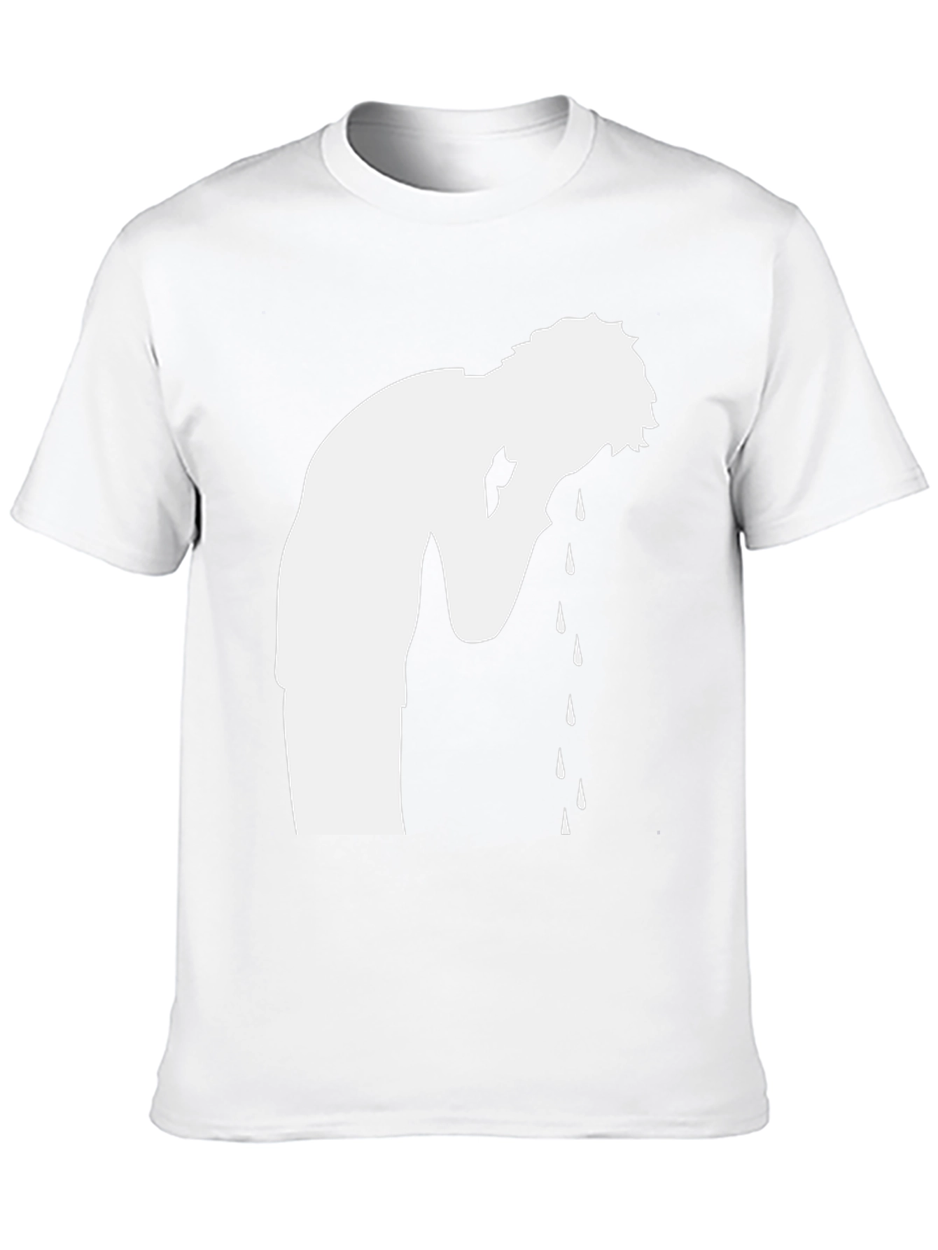 Crying Silhouette Graphic Tee - Black