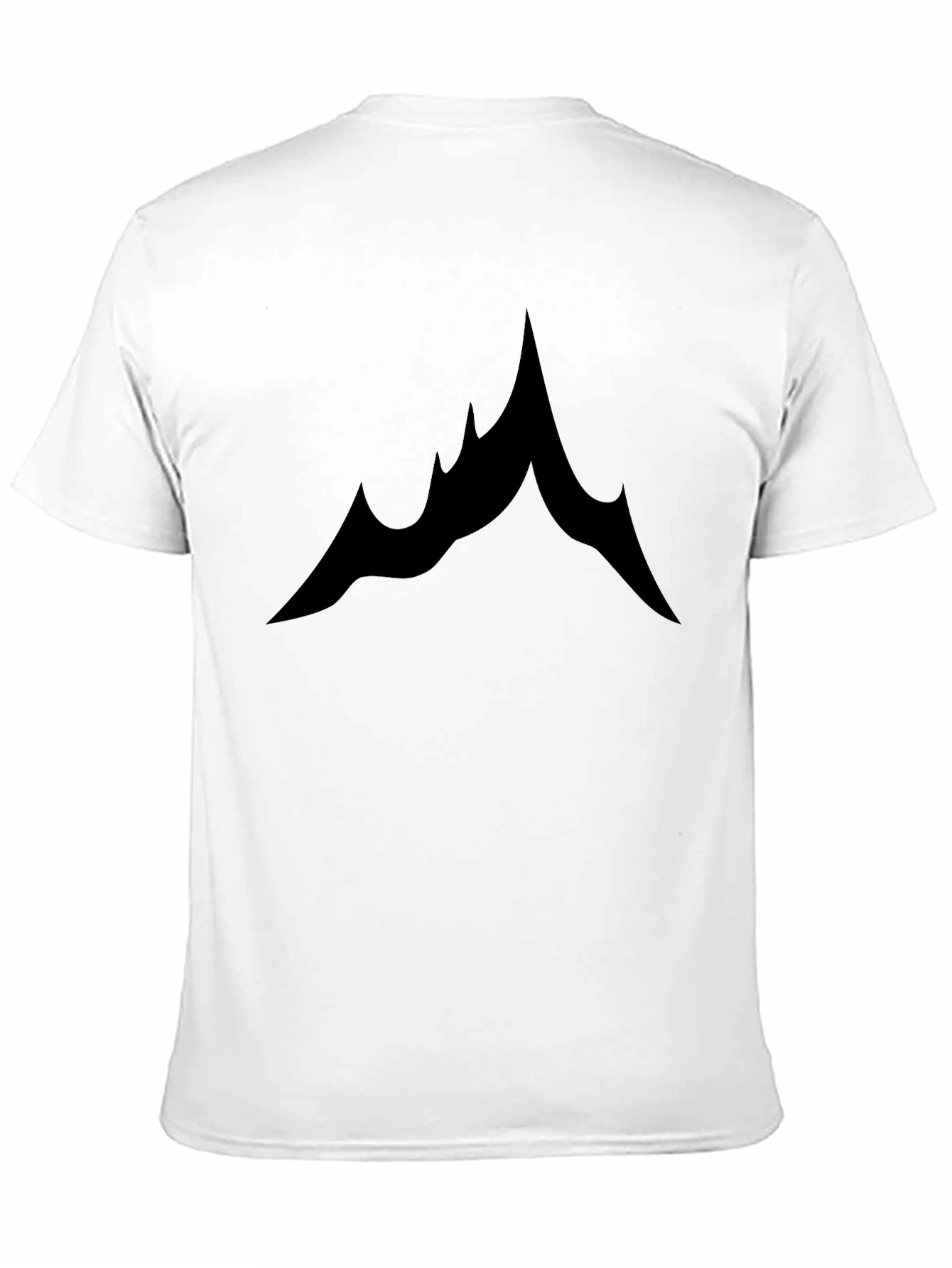 Mens Black Graphic Tee - Abstract Mountain Design