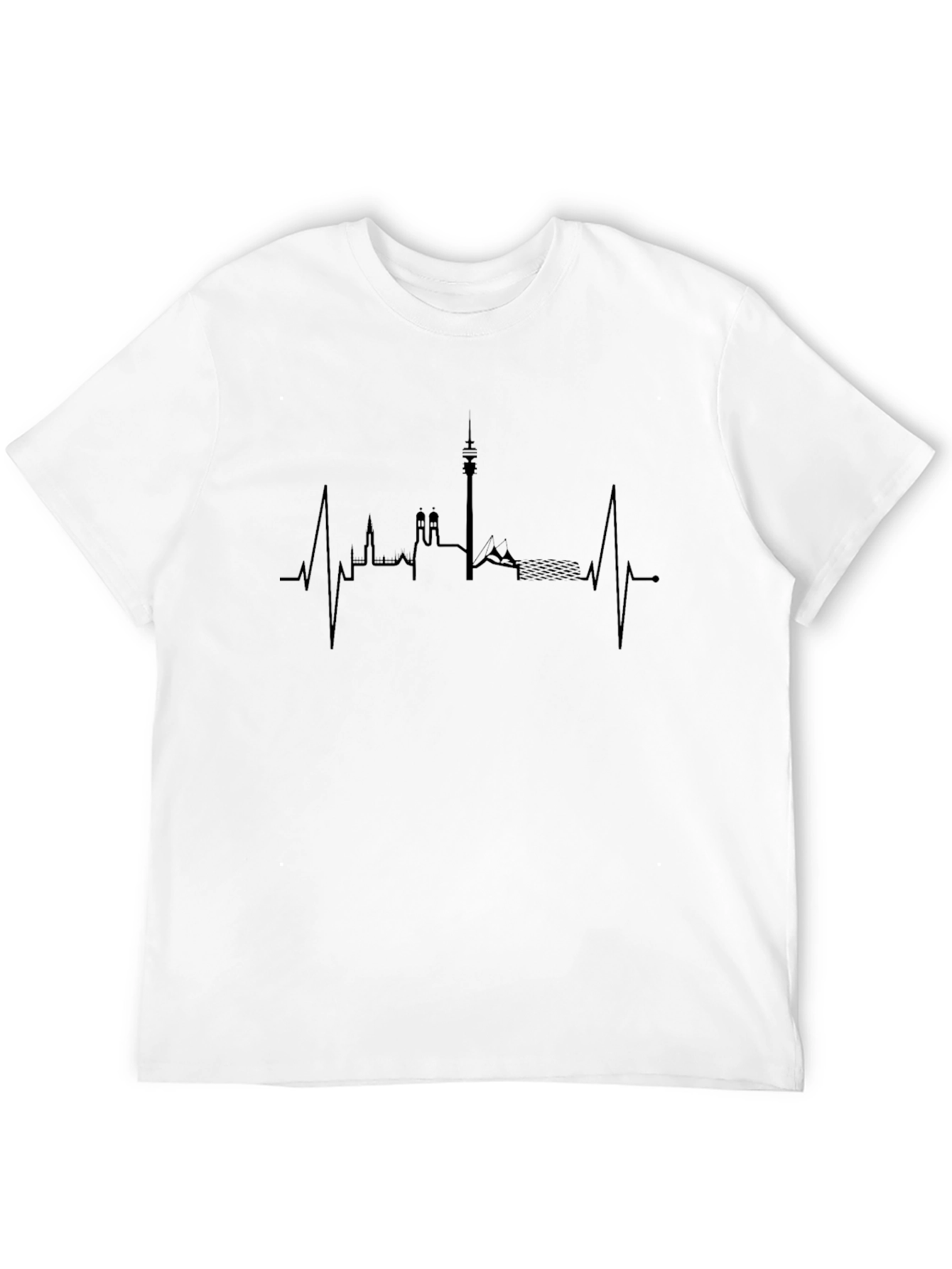Heartbeat Munich Skyline Black T-Shirt