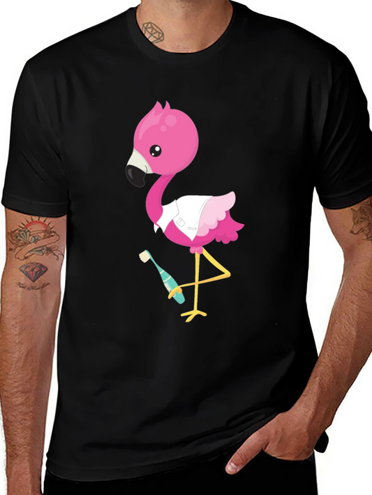 Flamingo Dentist T-Shirt - Funny Cartoon Tee