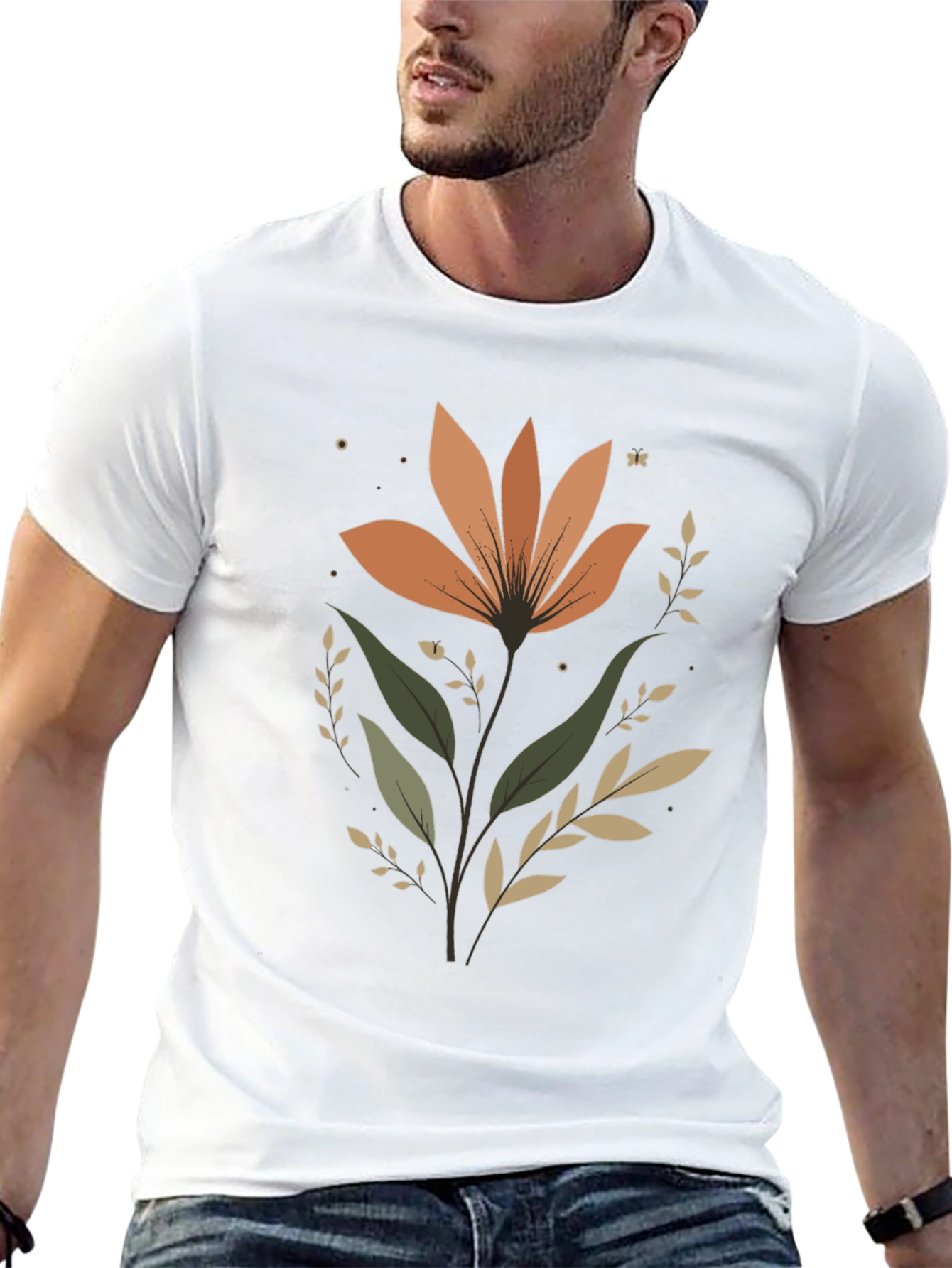 Floral Graphic Tee - Modern Flower Design