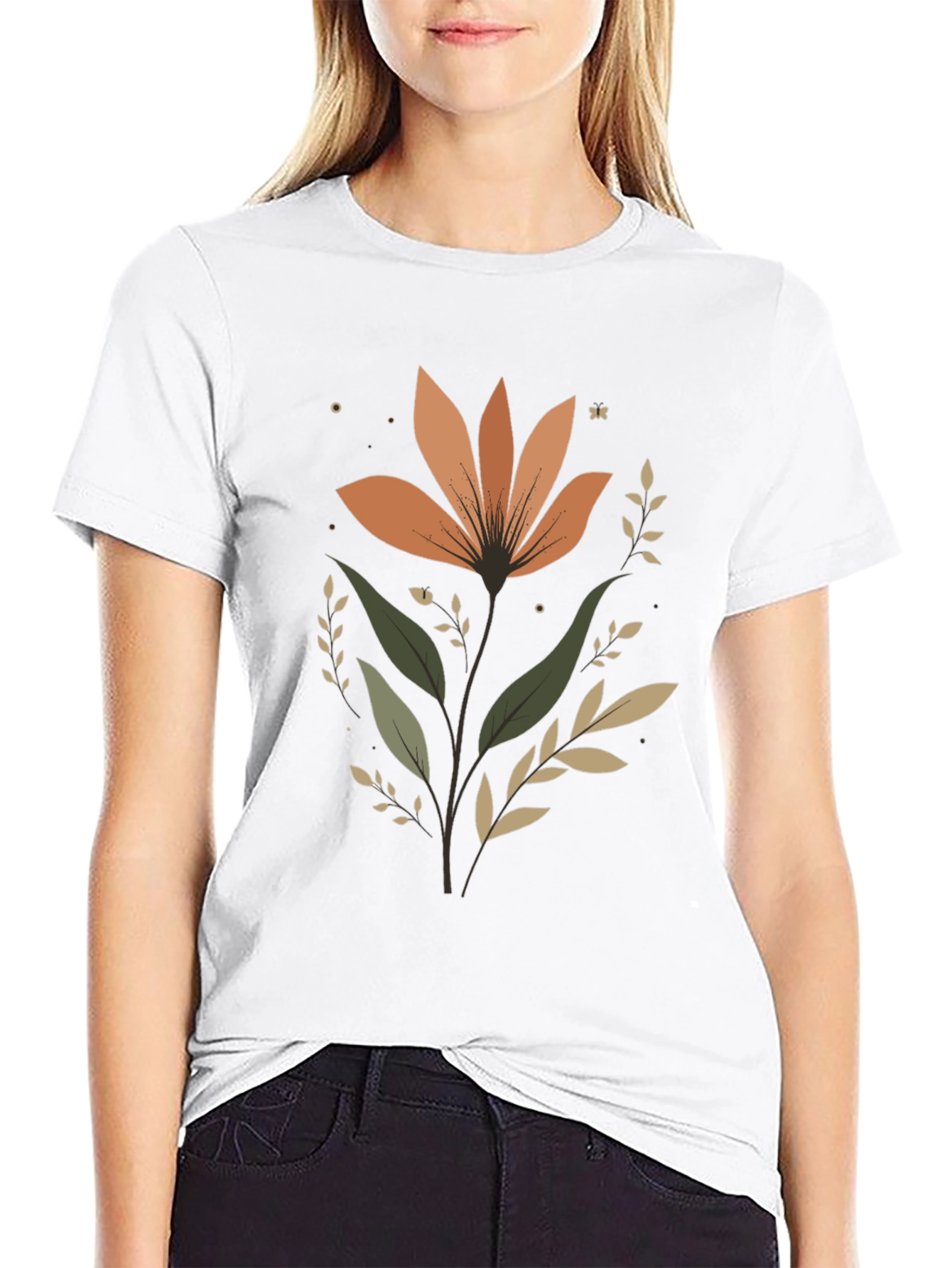 Floral Graphic Tee - Modern Flower Design