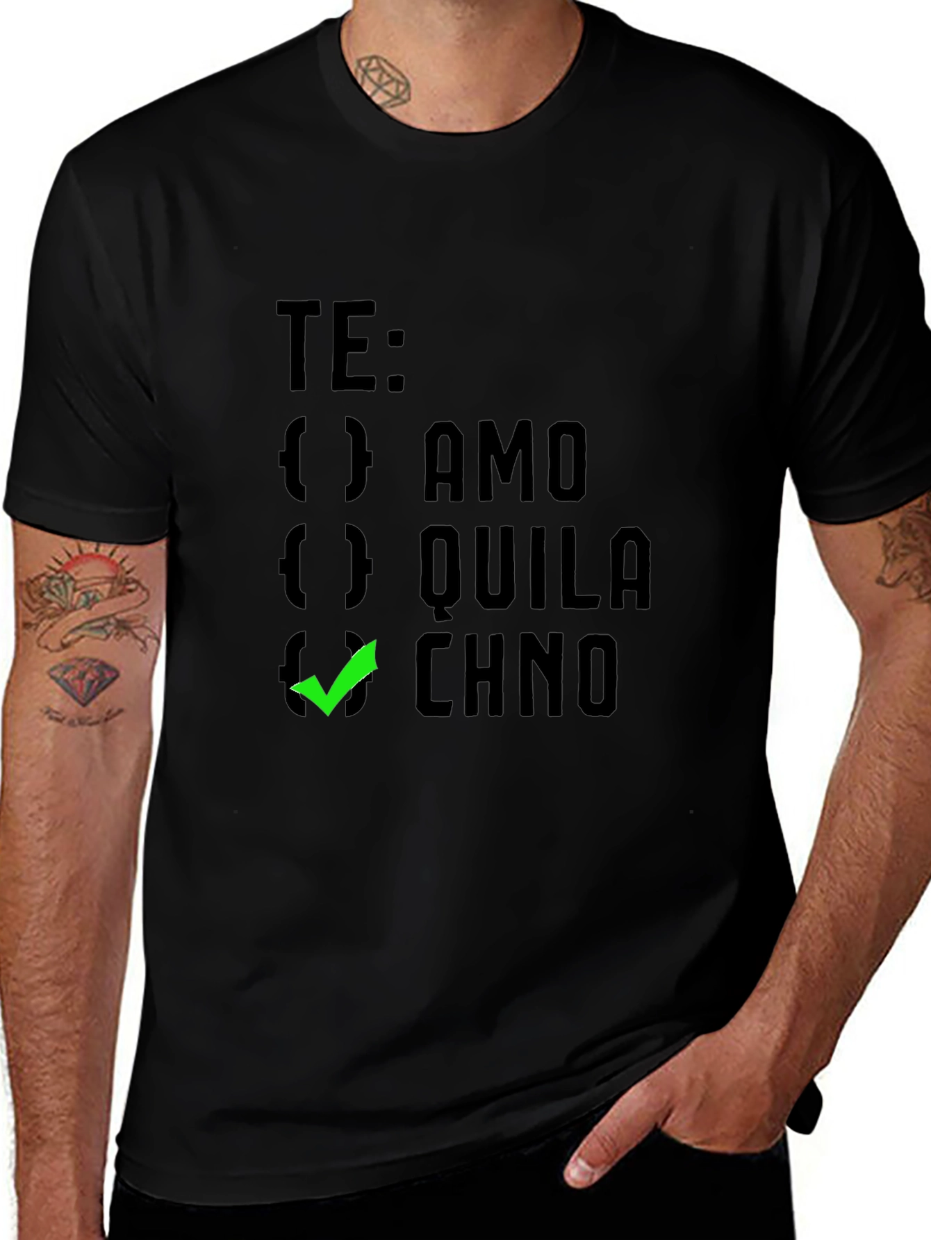 Te Amo Chino Graphic Tee - Black