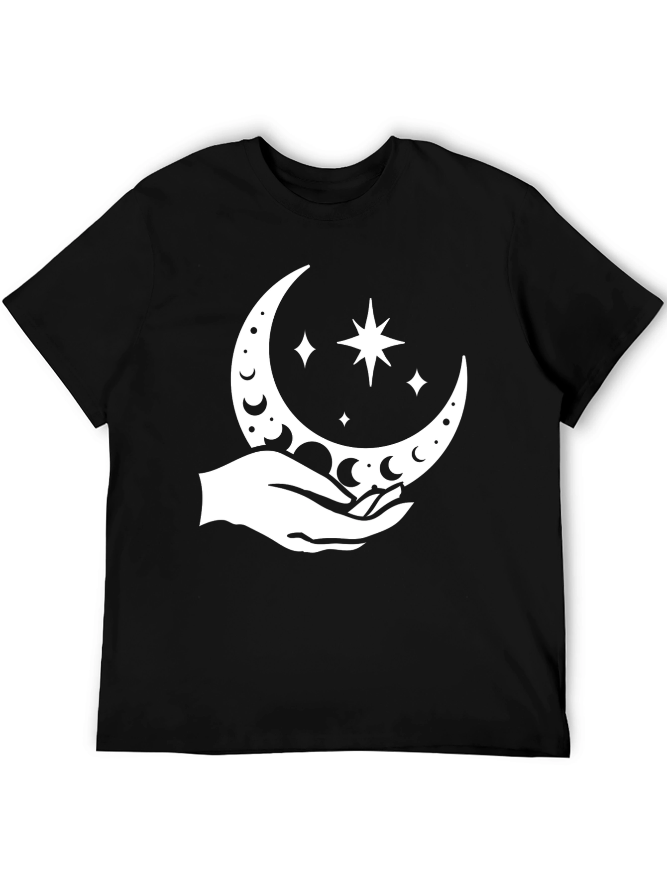 Celestial Hand Graphic Tee - Black Cotton Blend