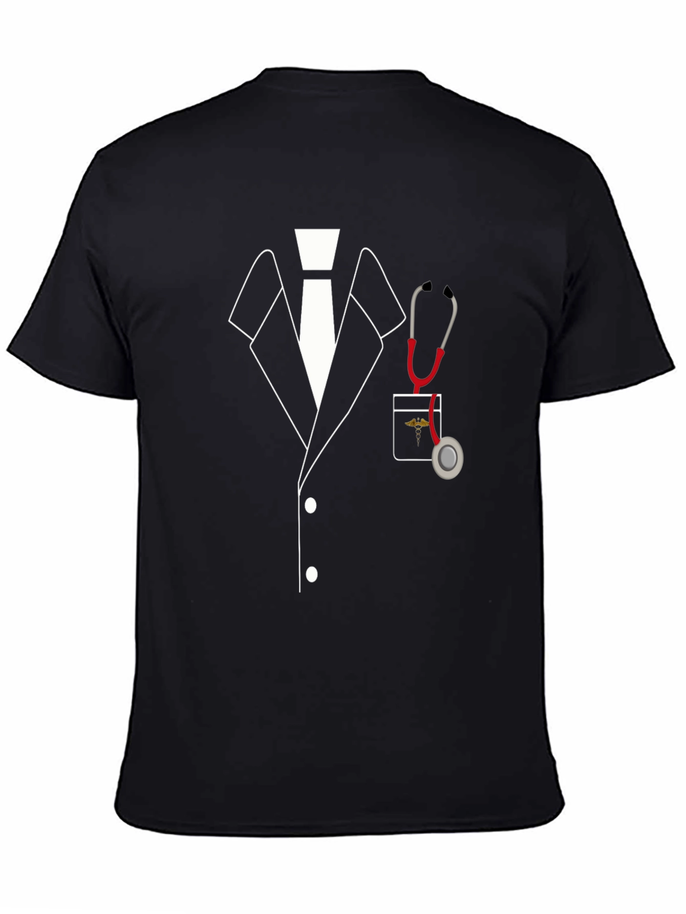 Doctor Costume T-Shirt - Black Novelty Tee