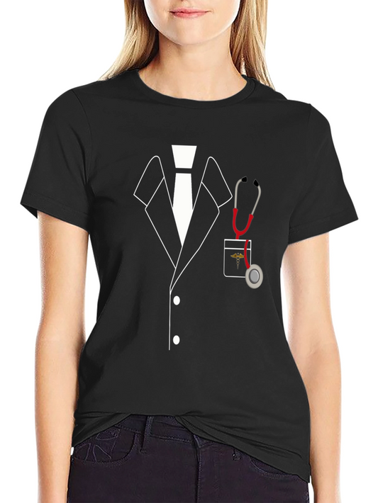 Doctor Costume T-Shirt - Black Novelty Tee