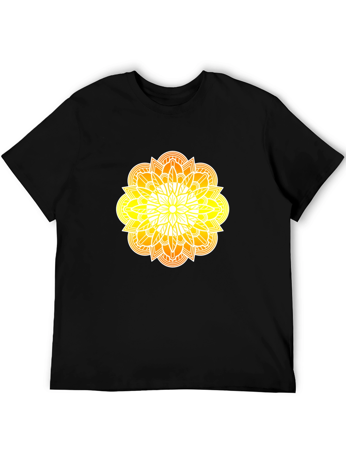 Radiant Mandala Graphic Black Tee