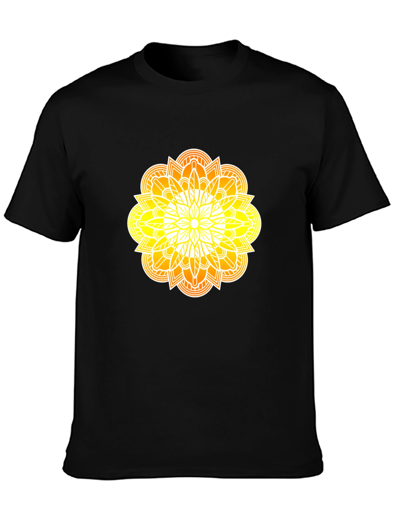 Radiant Mandala Graphic Black Tee