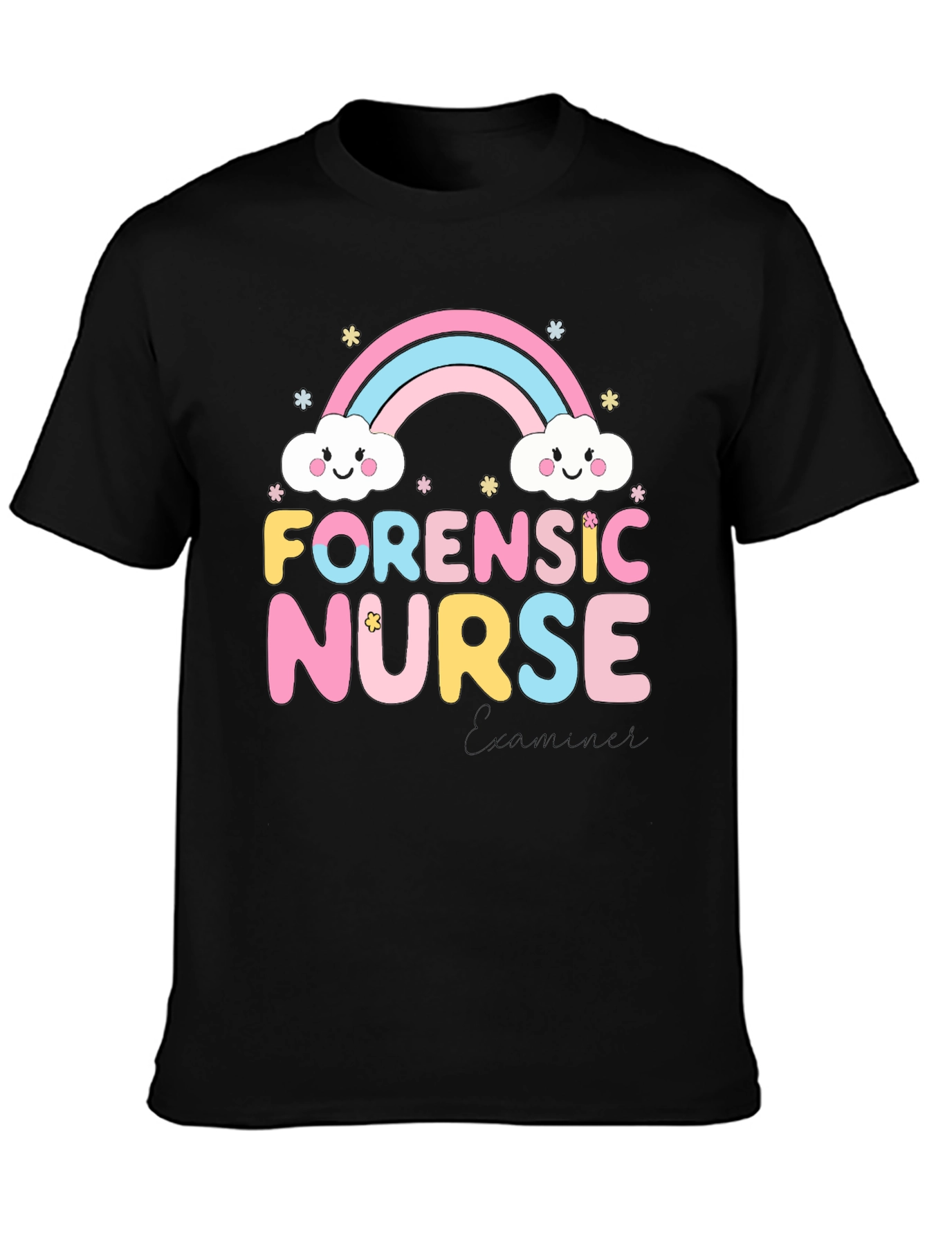 Forensic Nurse T-Shirt Rainbow Design Cute