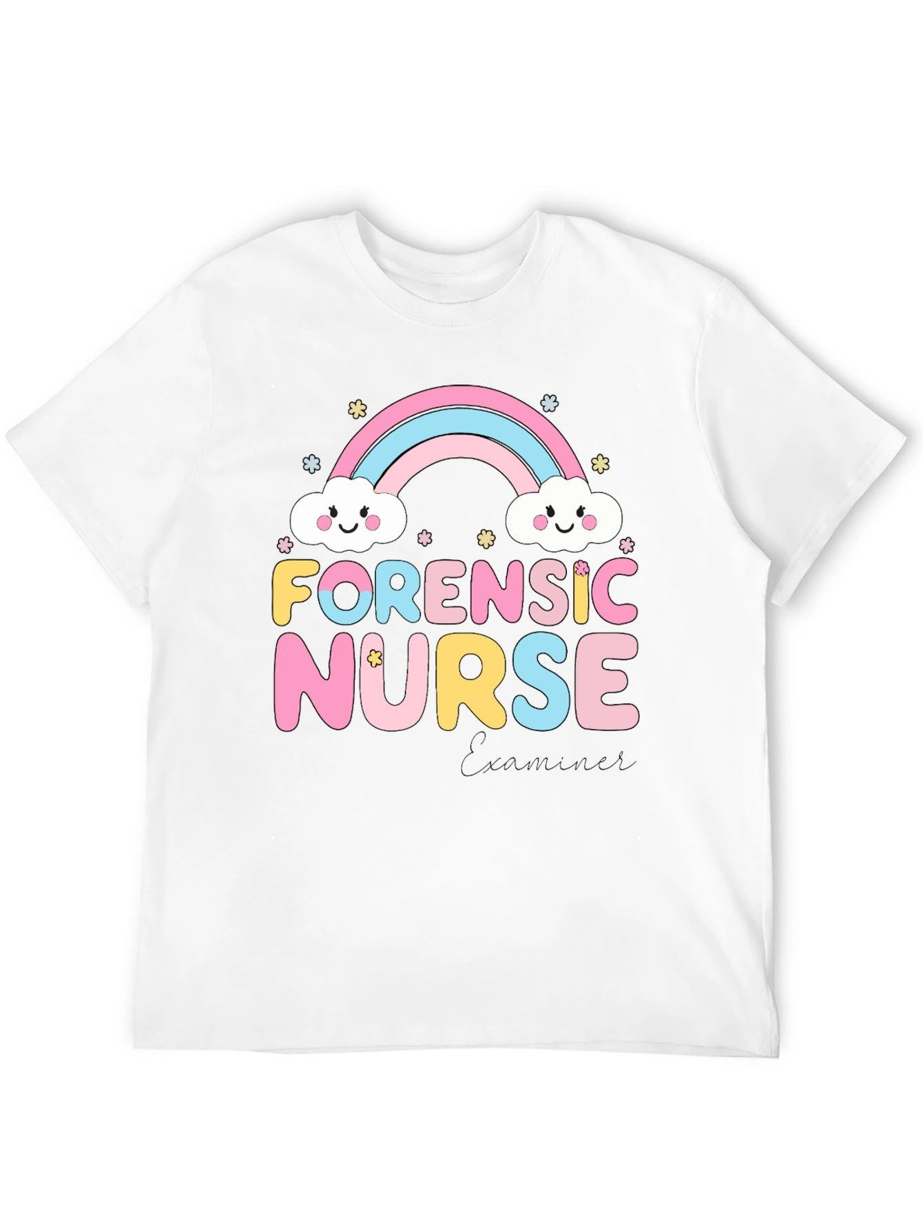 Forensic Nurse T-Shirt Rainbow Design Cute