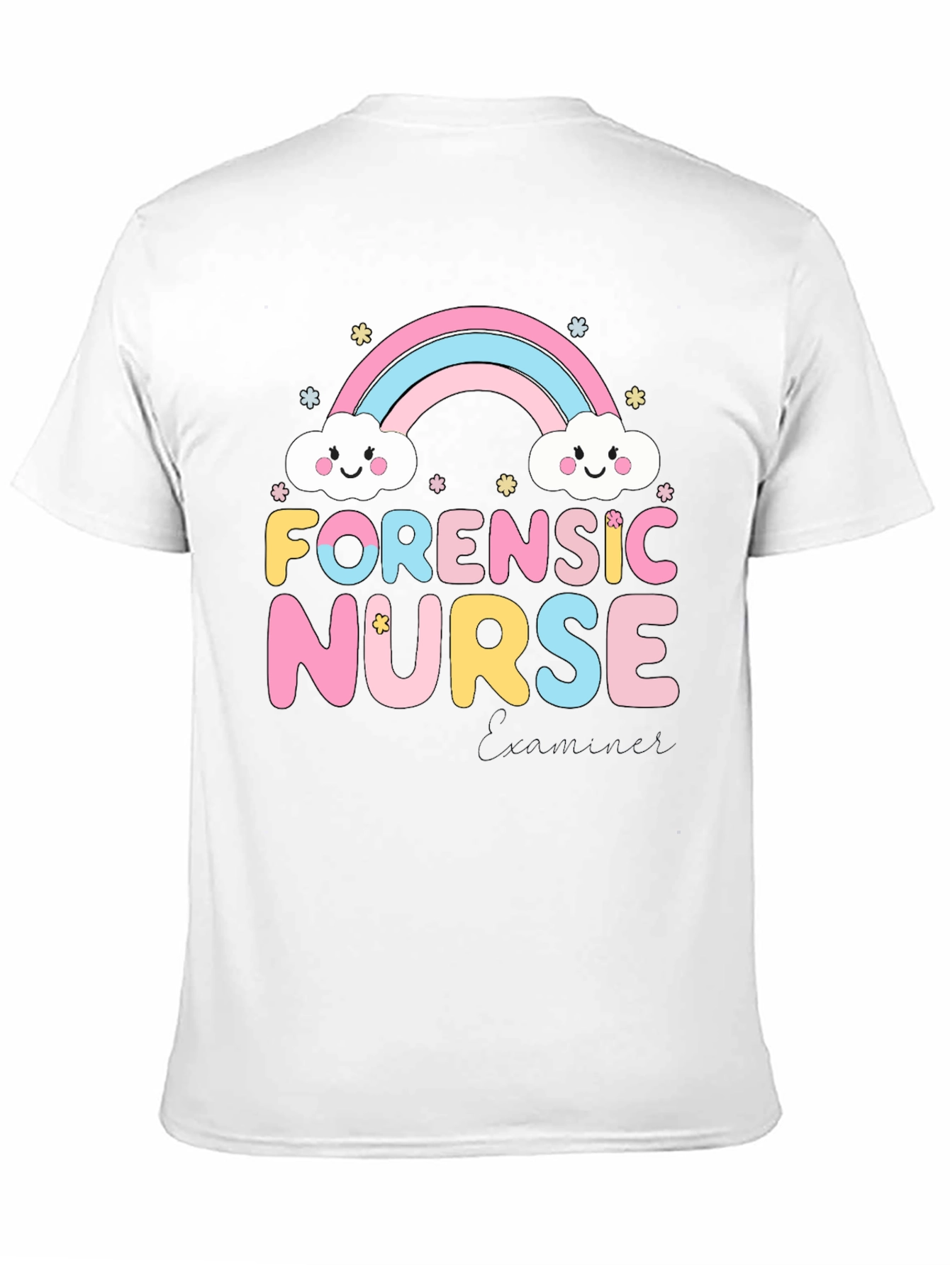 Forensic Nurse T-Shirt Rainbow Design Cute