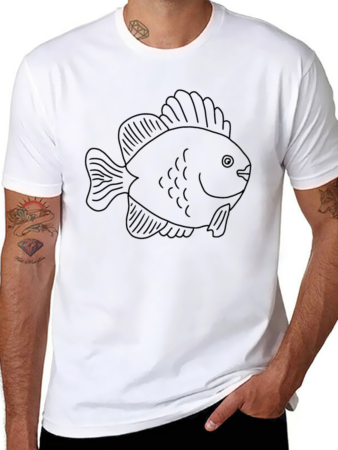 Fish Graphic T-Shirt - Black