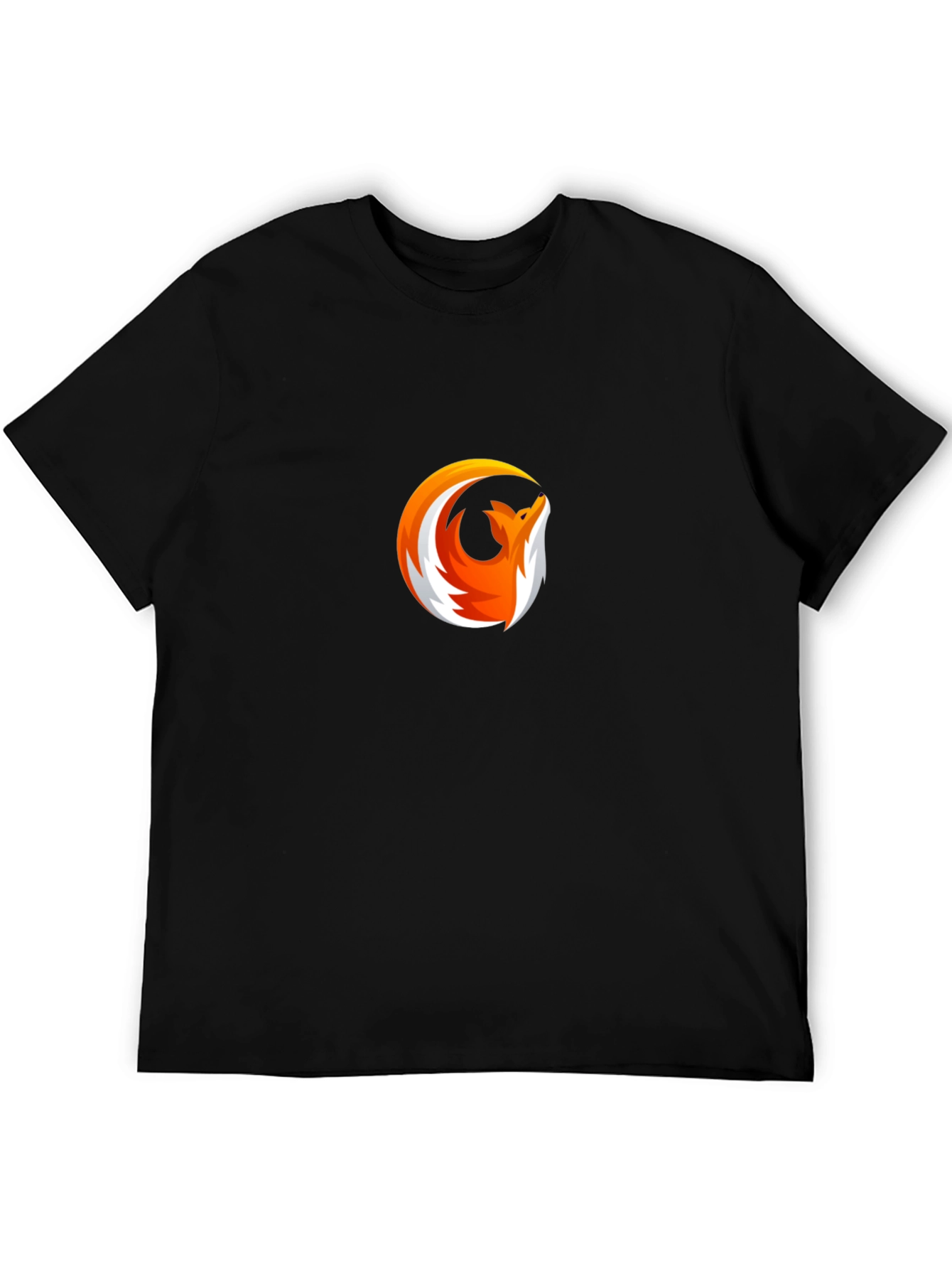 Modern Fox Logo Black T-Shirt