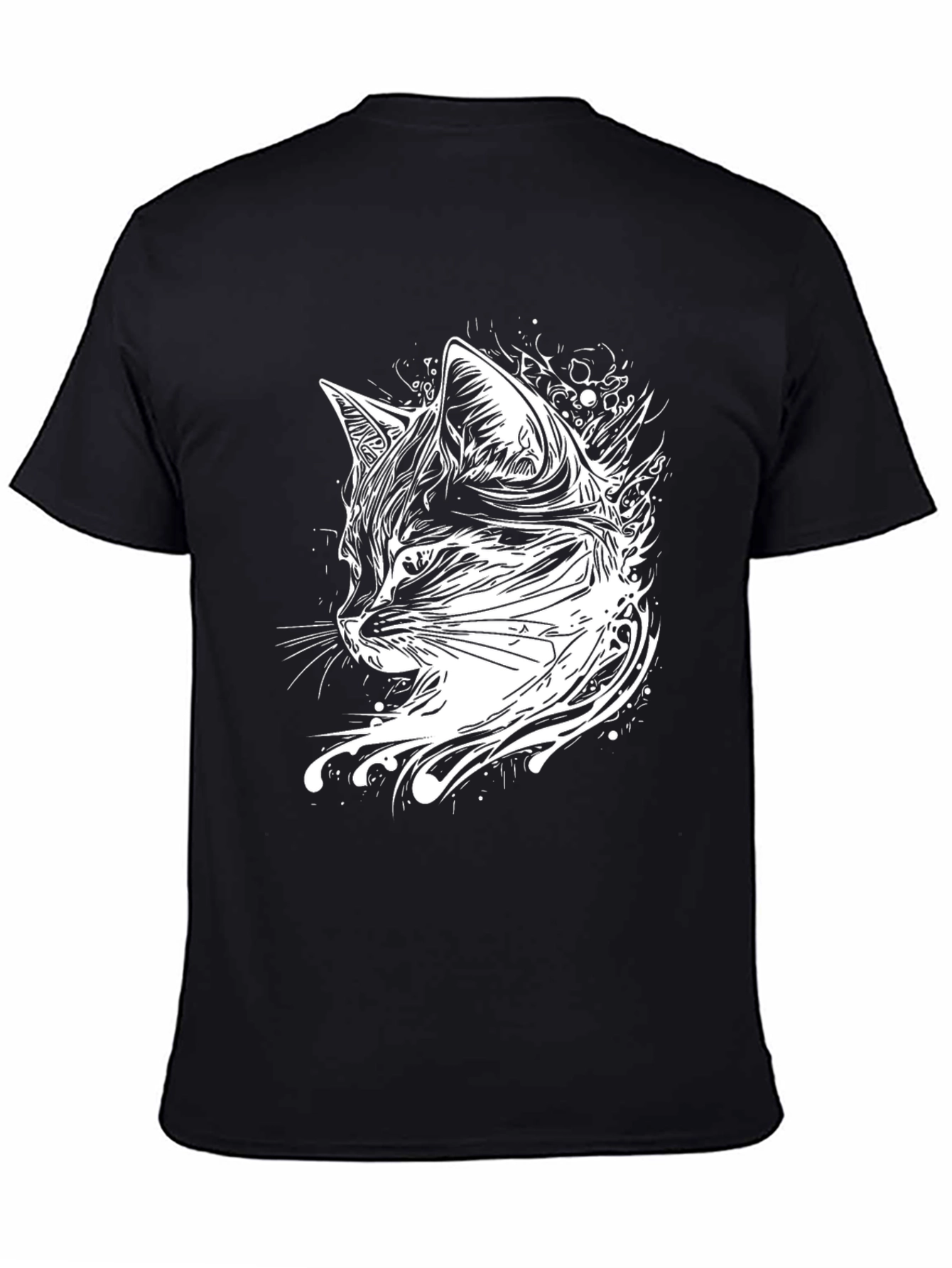 Cool Cat Graphic Tee - Black Cotton T-Shirt