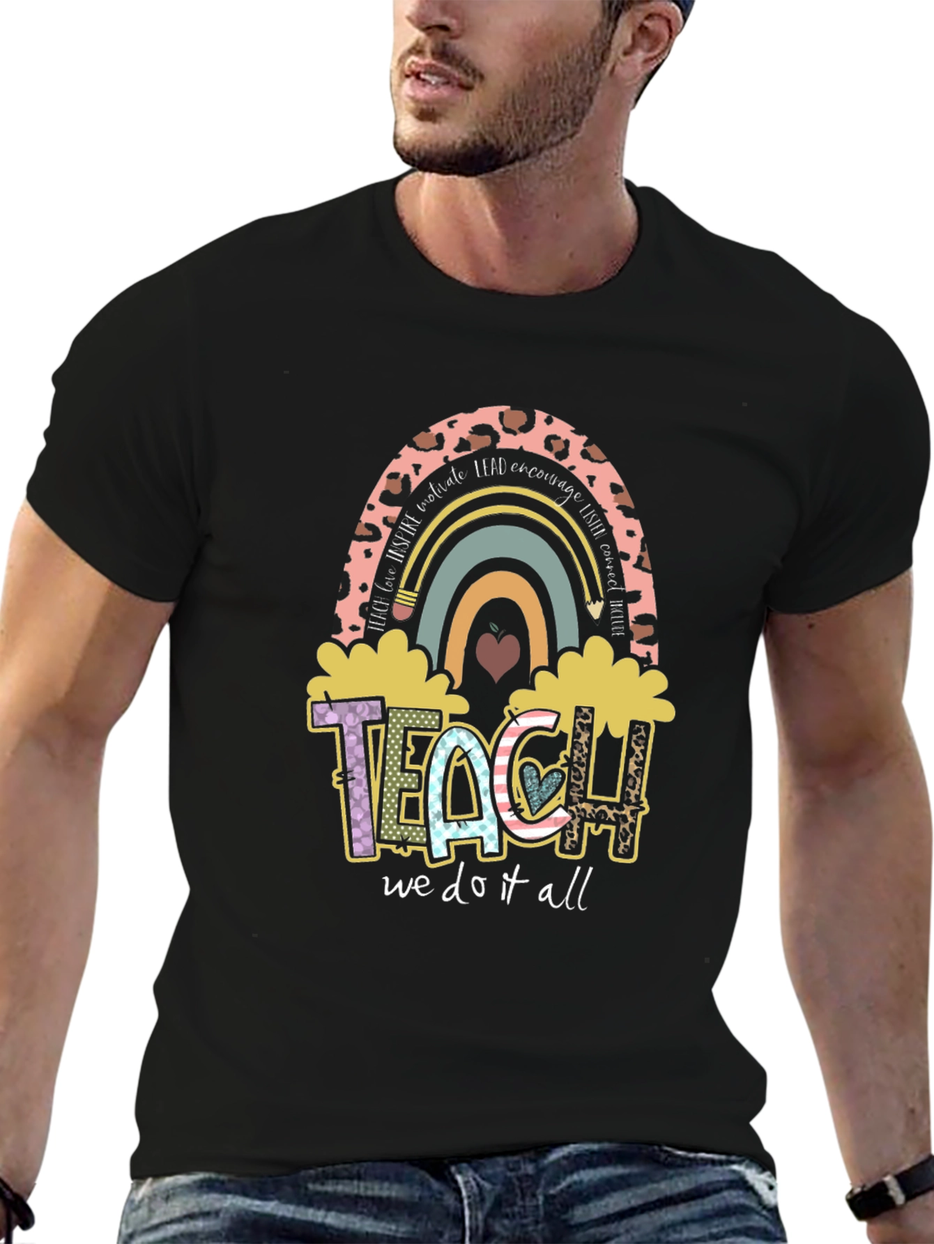 Teacher Rainbow Graphic Tee