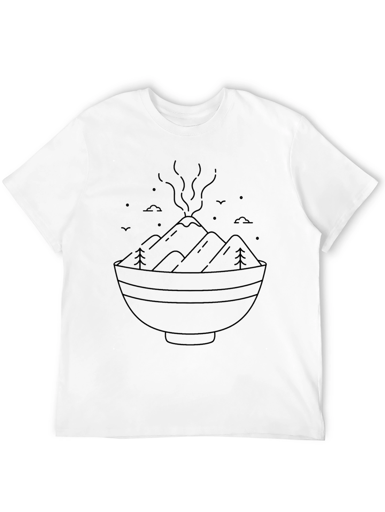 Minimalist Mountain Bowl Graphic Tee - Black