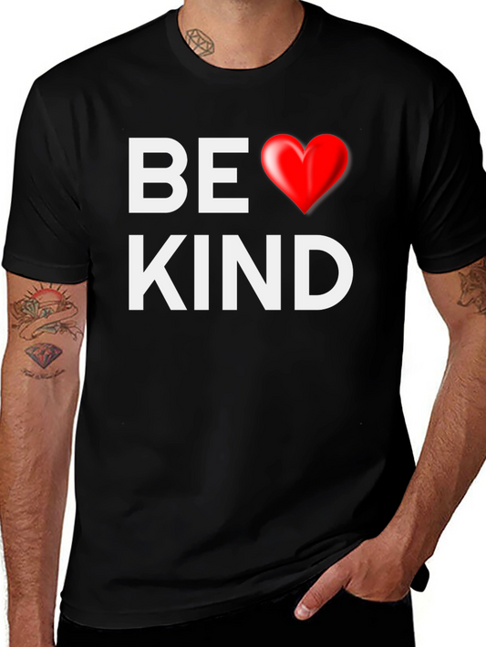 Be Kind Graphic T-Shirt - Black Tee with Red Heart