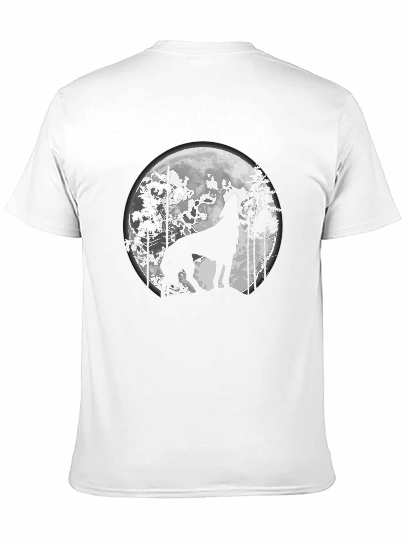 Wolf Moon Graphic Tee - Black Cotton Blend