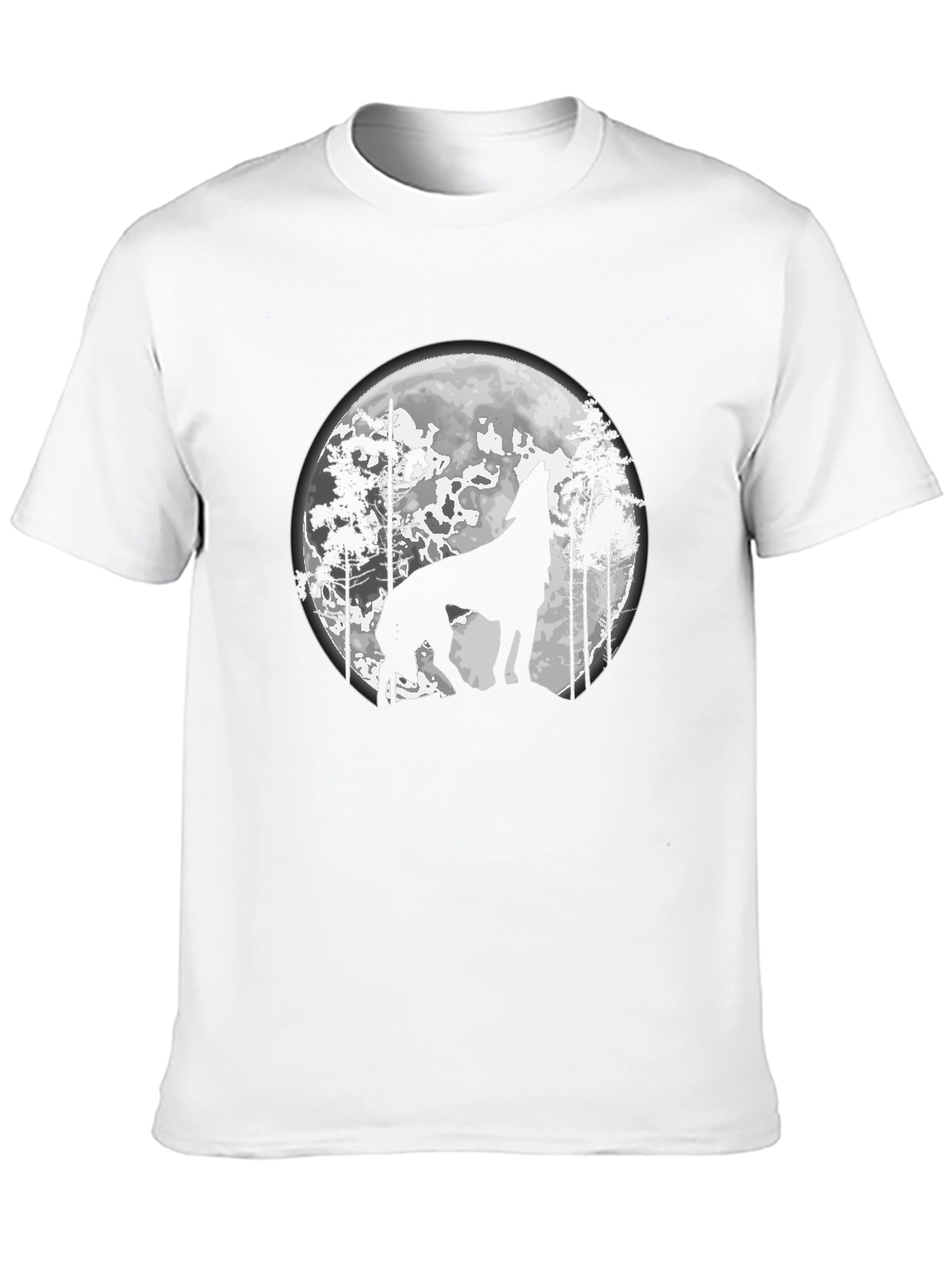 Wolf Moon Graphic Tee - Black Cotton Blend