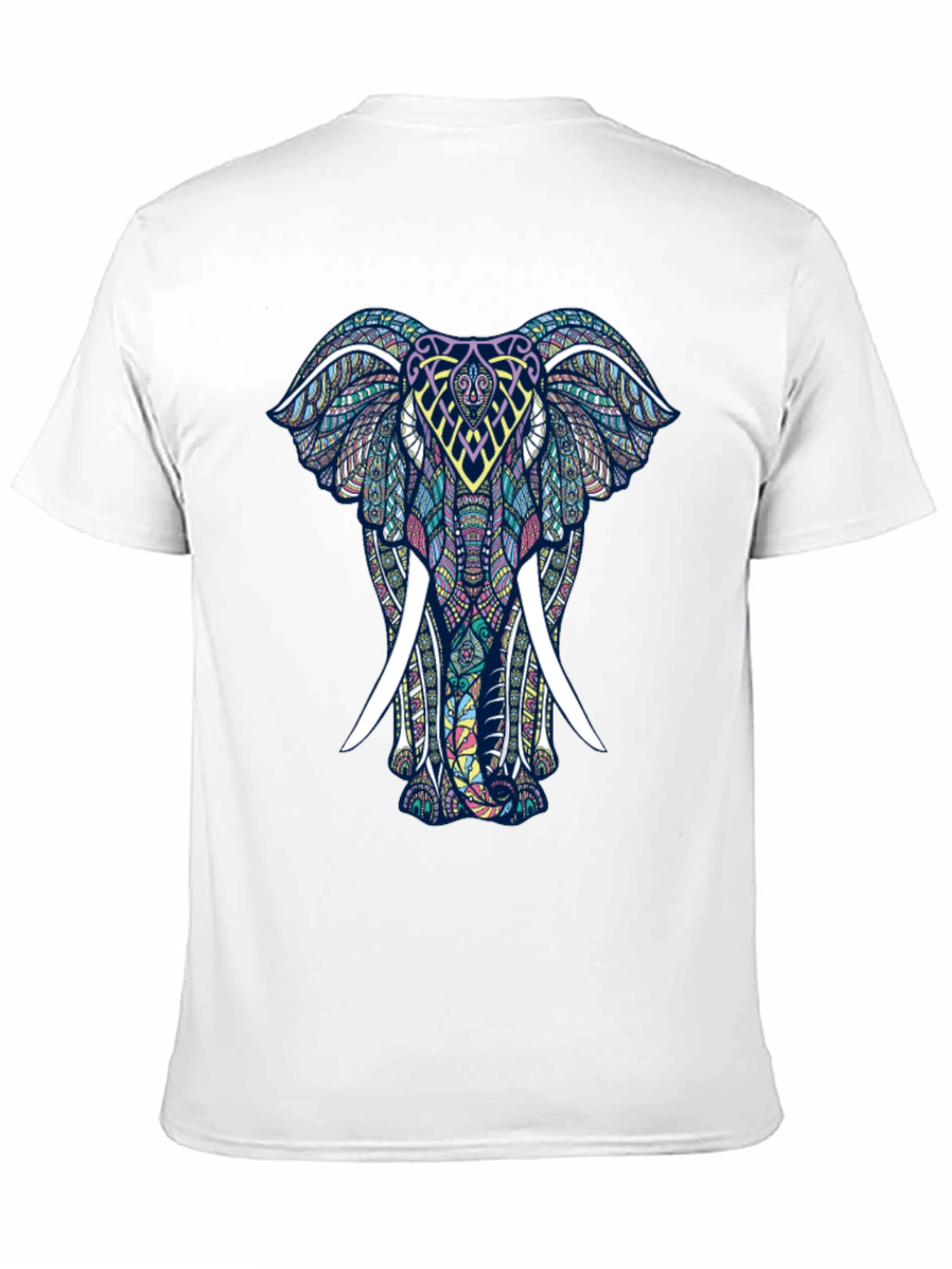 Mens Black T-Shirt with Elephant Graphic Print