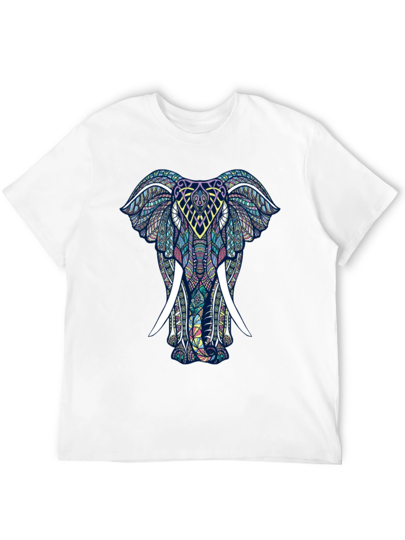 Mens Black T-Shirt with Elephant Graphic Print