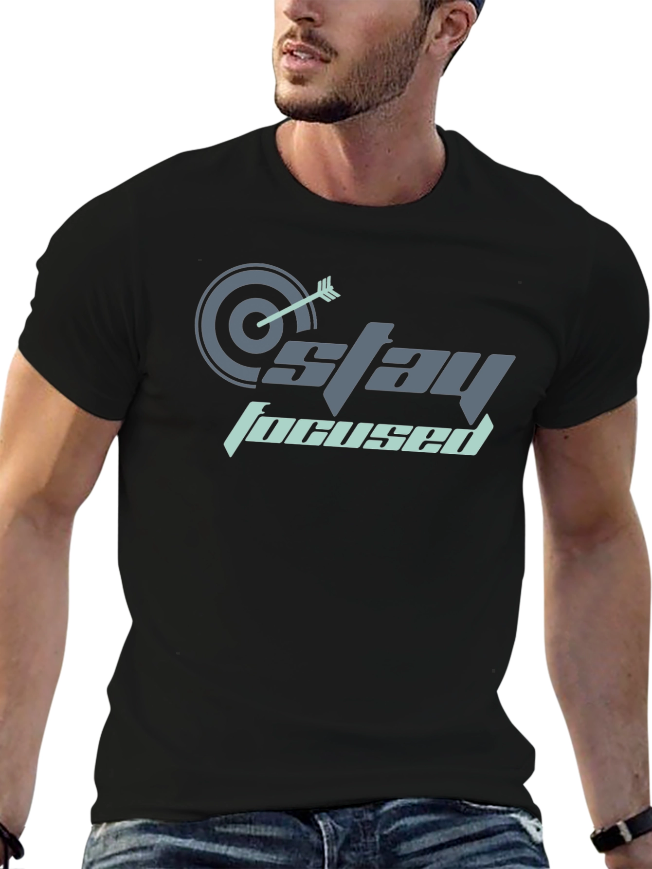 Stay Focused Graphic T-Shirt - Black