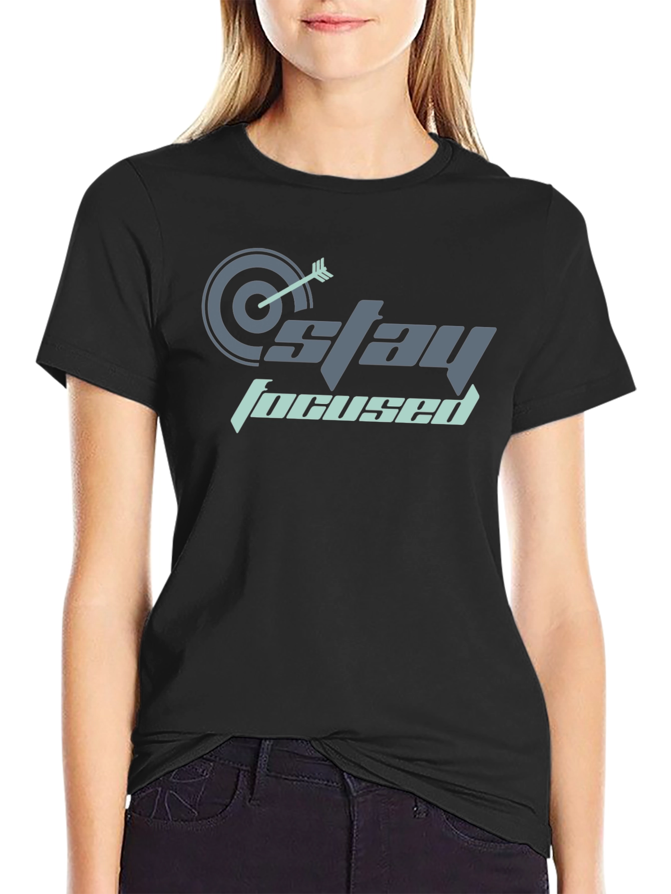 Stay Focused Graphic T-Shirt - Black