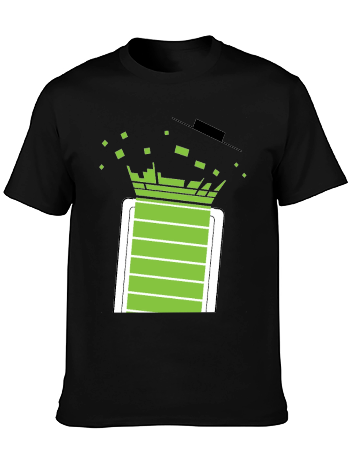 Pixelated Battery T-Shirt - Black Graphic Tee