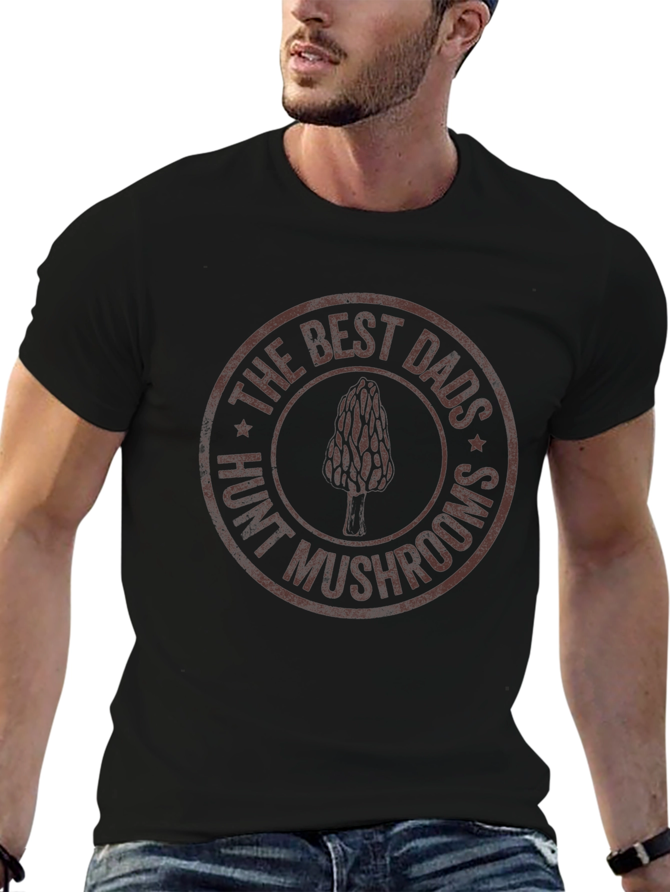 Best Dads Hunt Mushrooms Graphic Tee