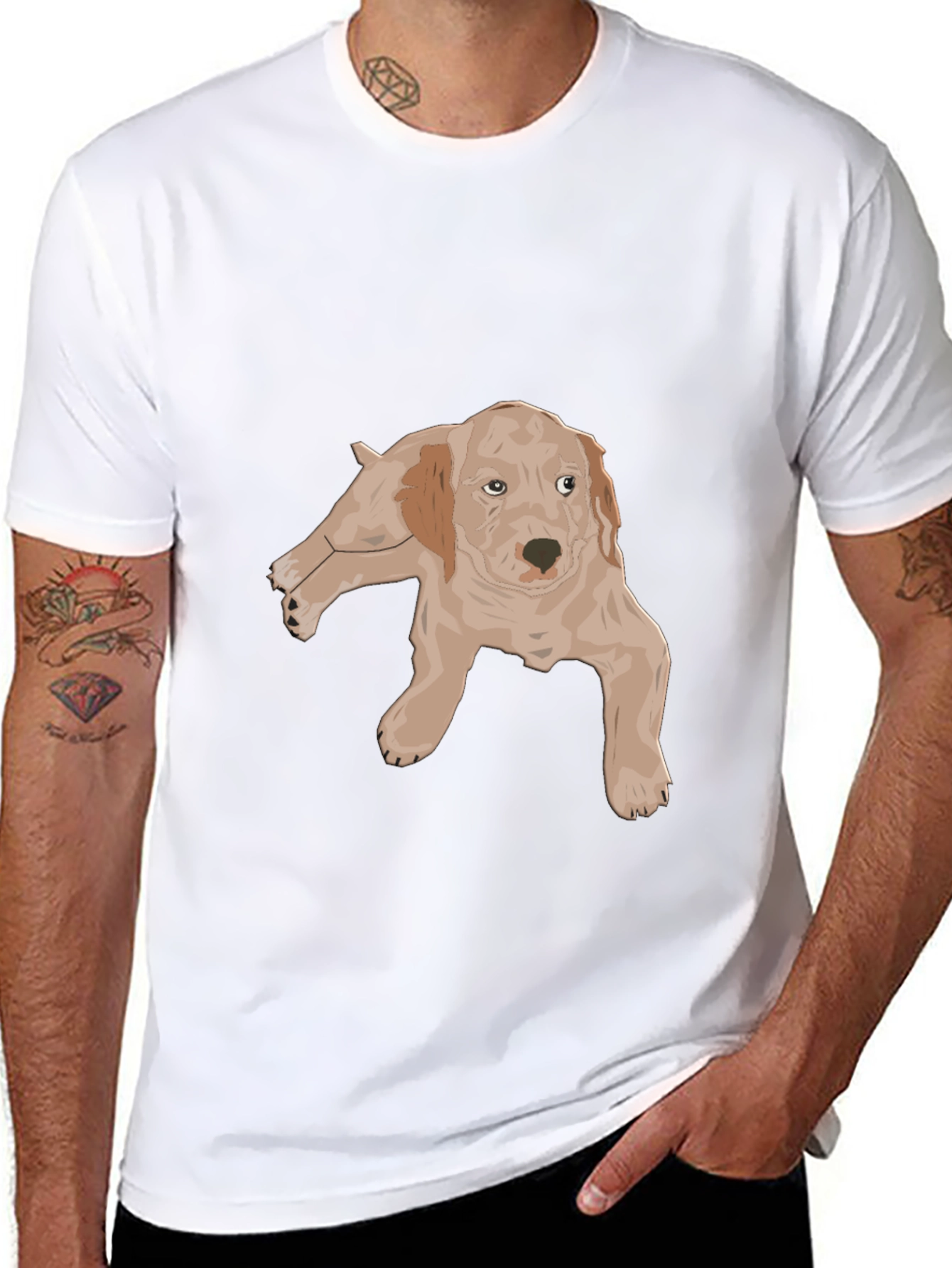Dog Graphic Black T-Shirt - Unisex Casual Tee
